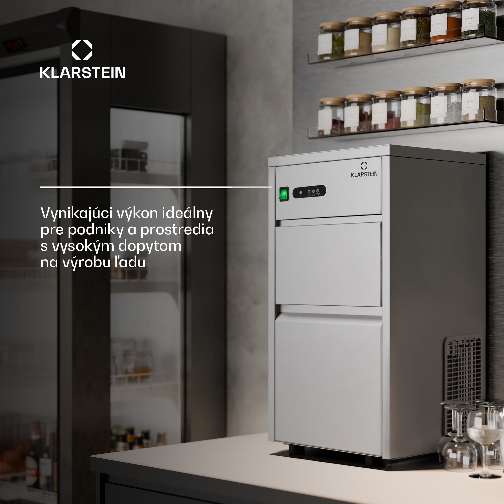 Klarstein Powericer XL, výrobník ľadu, priemyselné zariadenie na výrobu kociek ľadu, 145 W – Obrázok 4