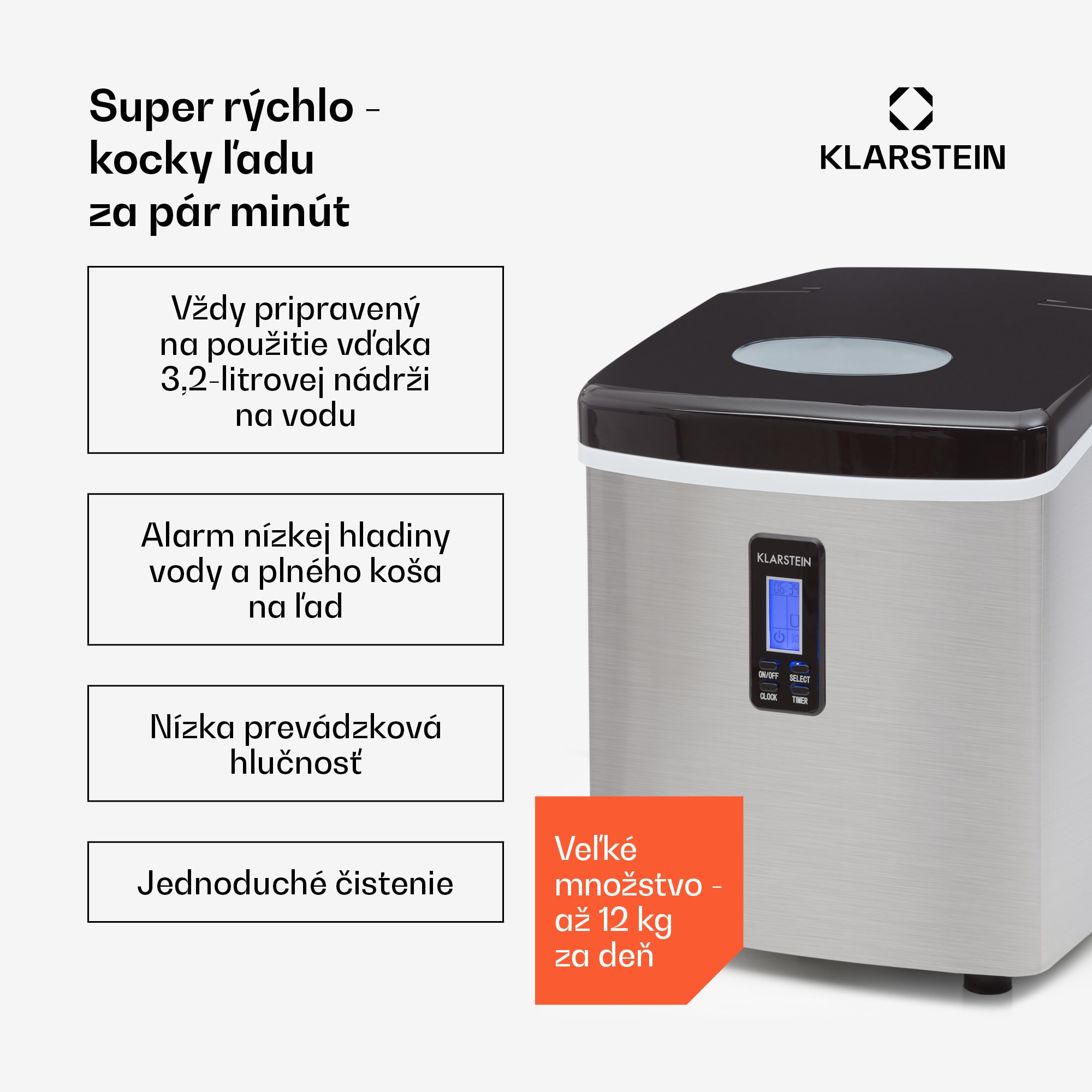 Klarstein Mr. Black-Frost, výrobník ľadu, 150 W, stroj na výrobu ľadu – Obrázok 2