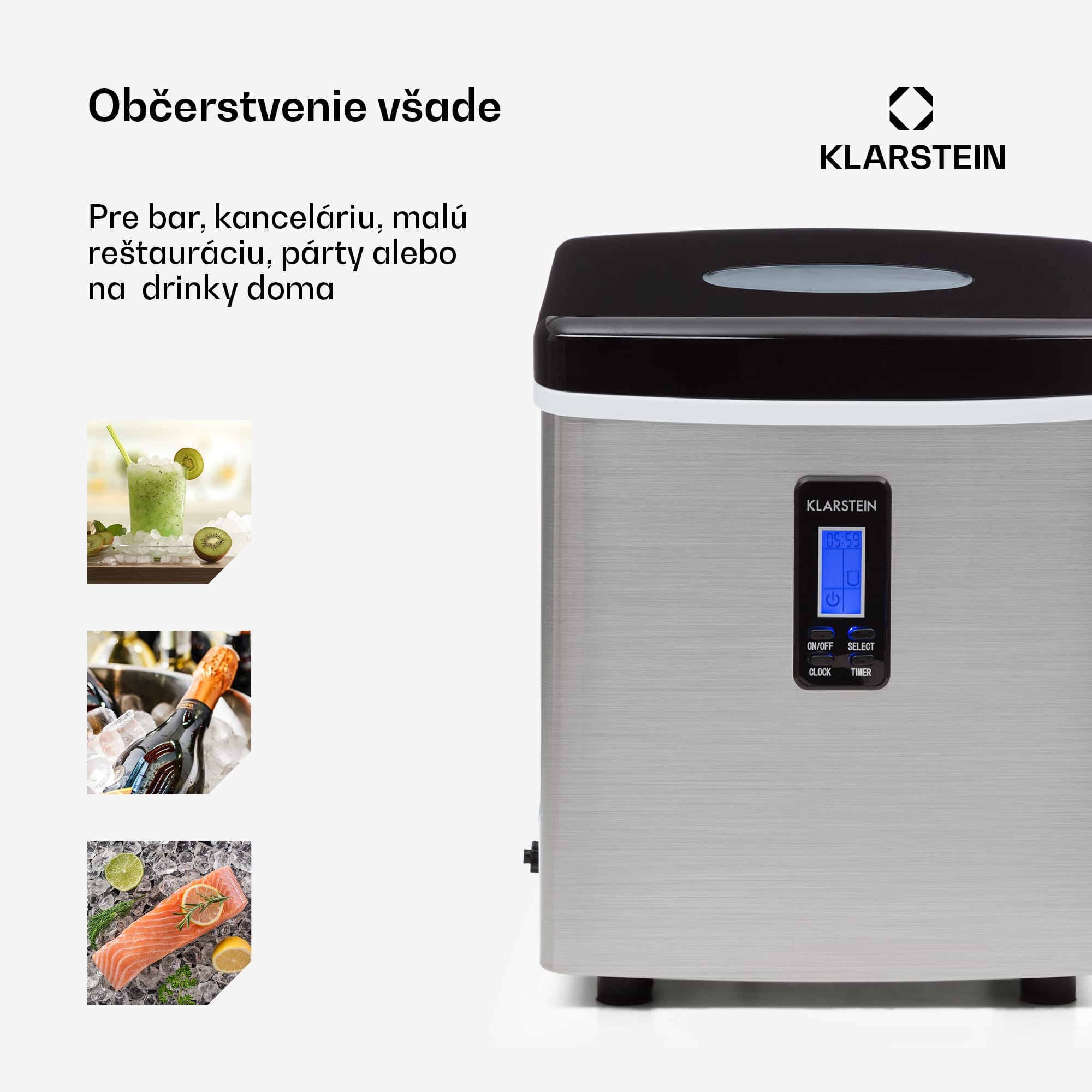 Klarstein Mr. Black-Frost, výrobník ľadu, 150 W, stroj na výrobu ľadu – Obrázok 4