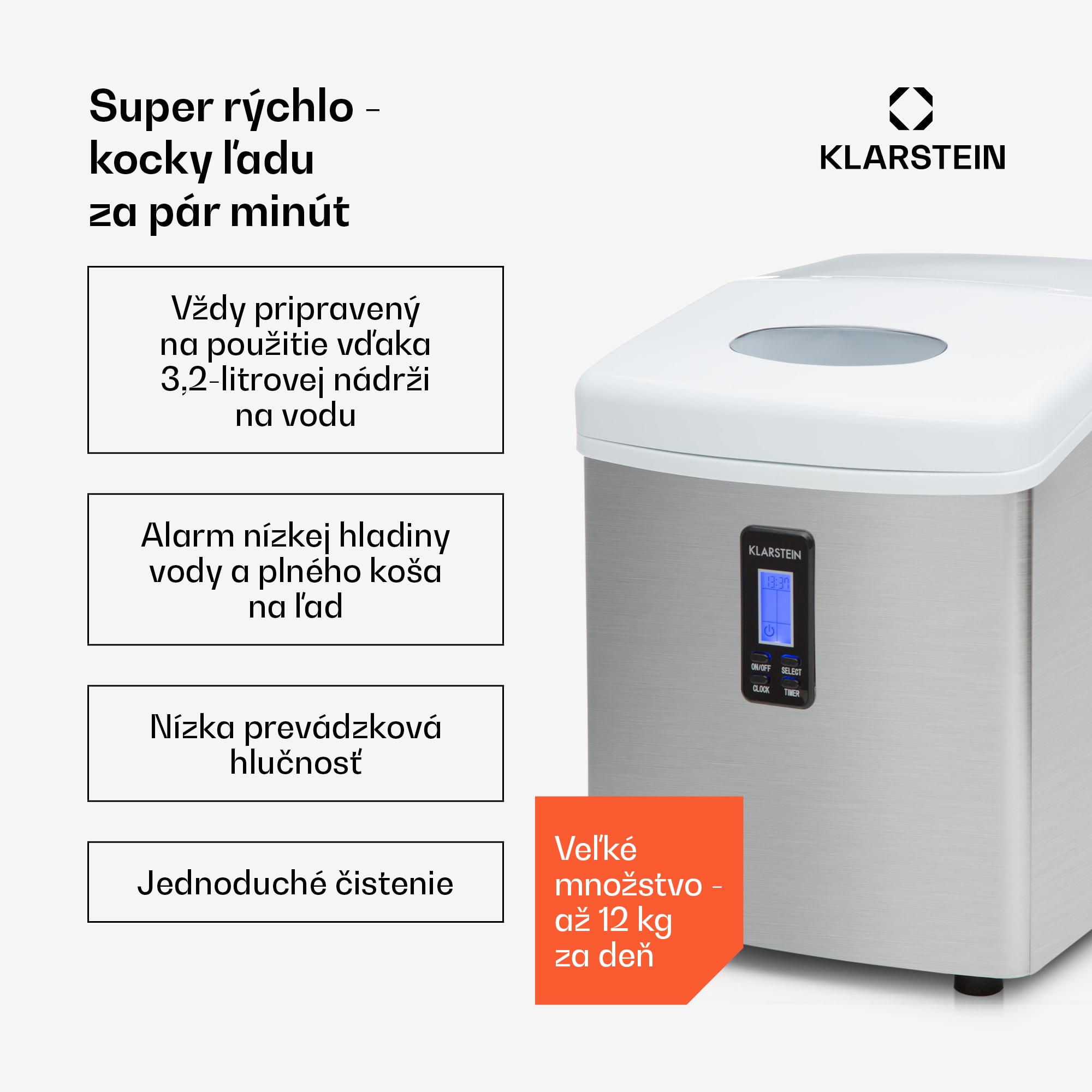 Klarstein Mr. Black-Frost, výrobník ľadu, 150 W, stroj na výrobu ľadu – Obrázok 2