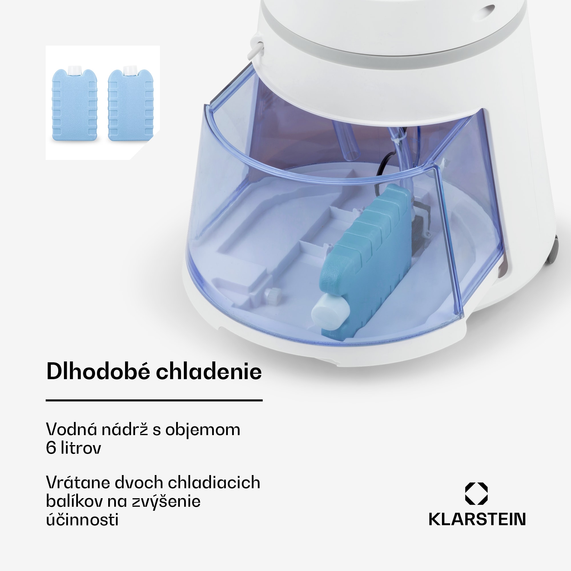 Klarstein Skyscraper Ice, 4 v 1 ochladzovač vzduchu, ventilátor, čistička vzduchu, zvlhčovač, 45 W, 180 m³/h, oscilácia, mobilný, diaľkové ovládanie – Obrázok 5