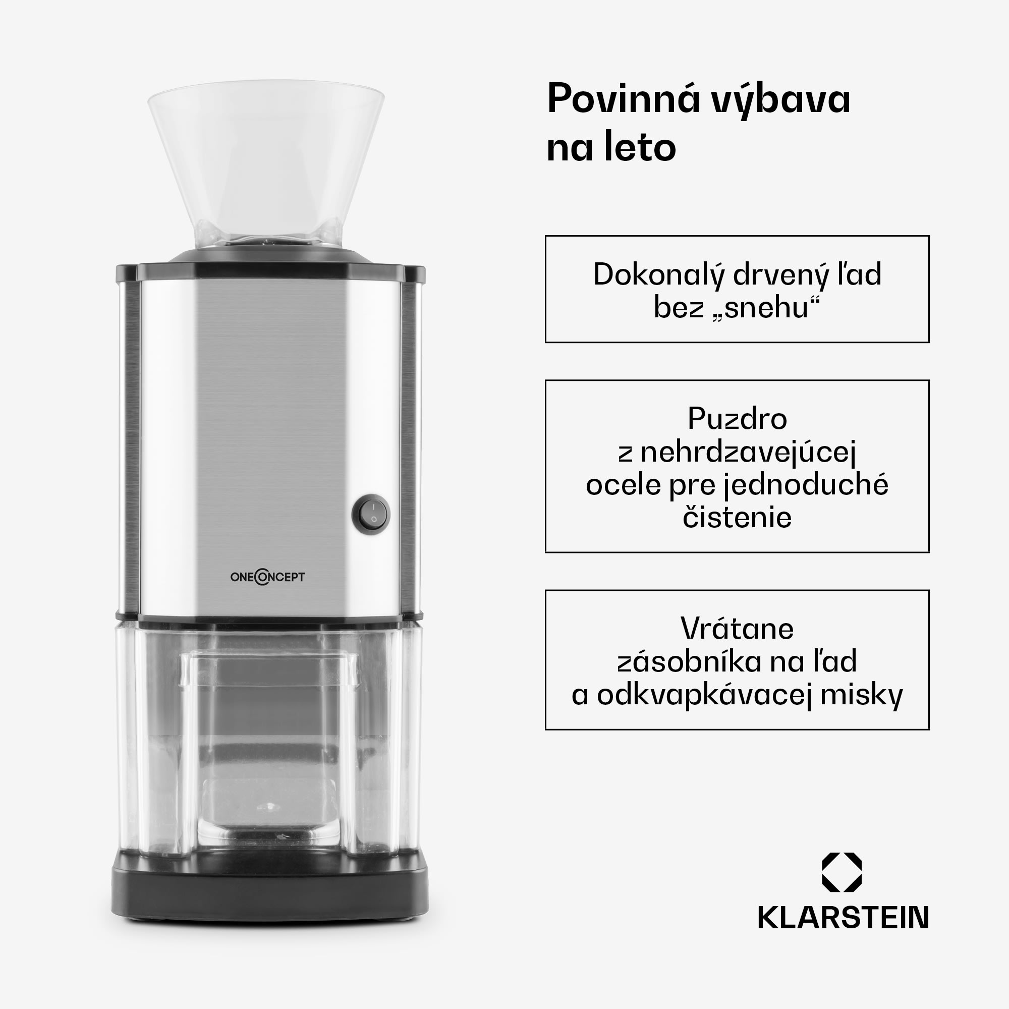 OneConcept Icebreaker, drvič ľadu, 15 kg/h, objem 3,5 l, zásobník na ľad, nehrdzavejúca oceľ – Obrázok 2