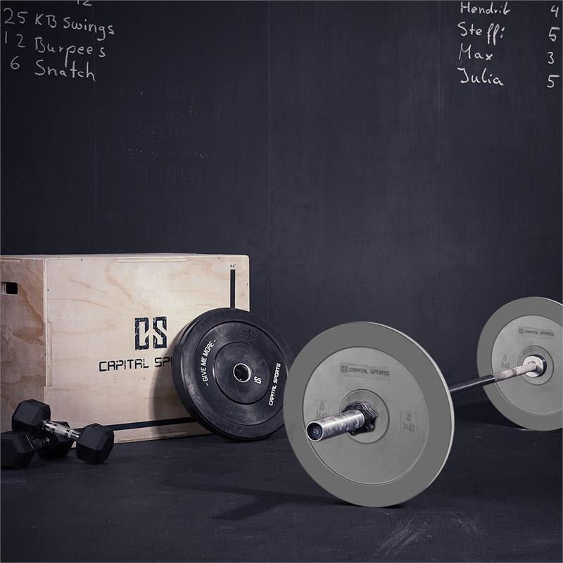 Capital Sports Methoder, kotúčové závažie, guma, pár, 2,5 kg, šedý – Obrázok 4