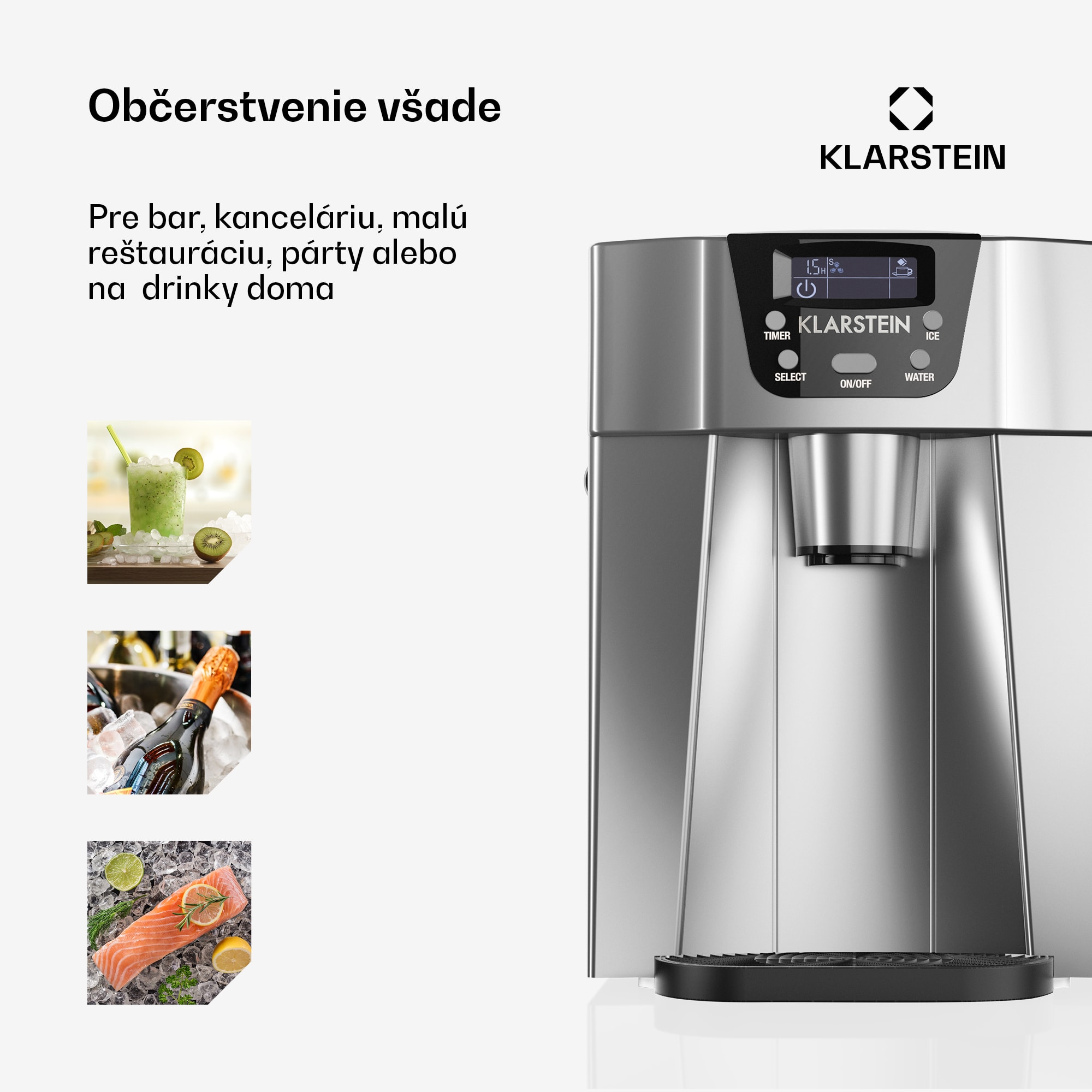 Klarstein Ice Volcano 2 GS, výrobník ľadu, 13 kg/24 h, zariadenie na výrobu ľadu, LED, strieborný – Obrázok 4