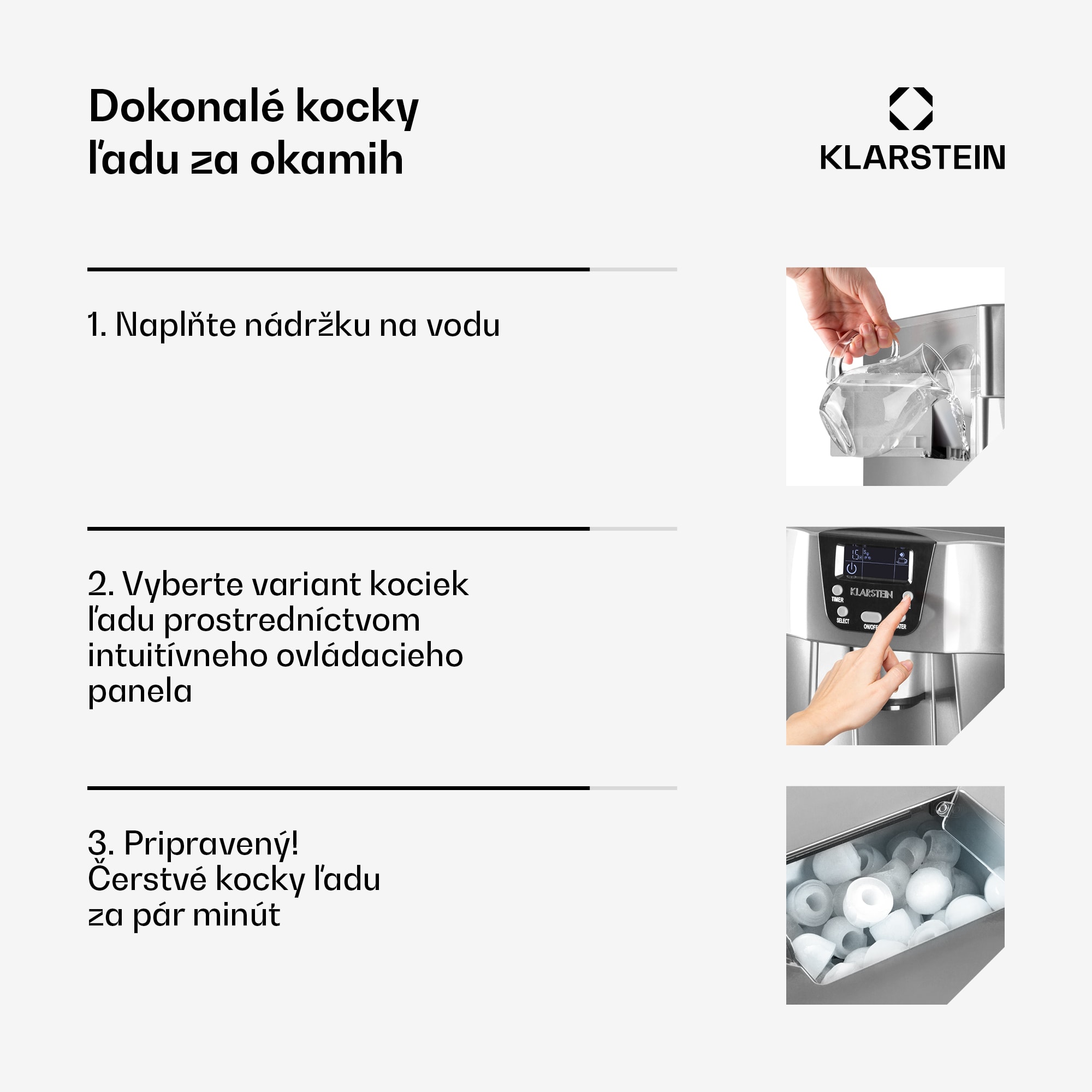 Klarstein Ice Volcano 2 GS, výrobník ľadu, 13 kg/24 h, zariadenie na výrobu ľadu, LED, strieborný – Obrázok 5