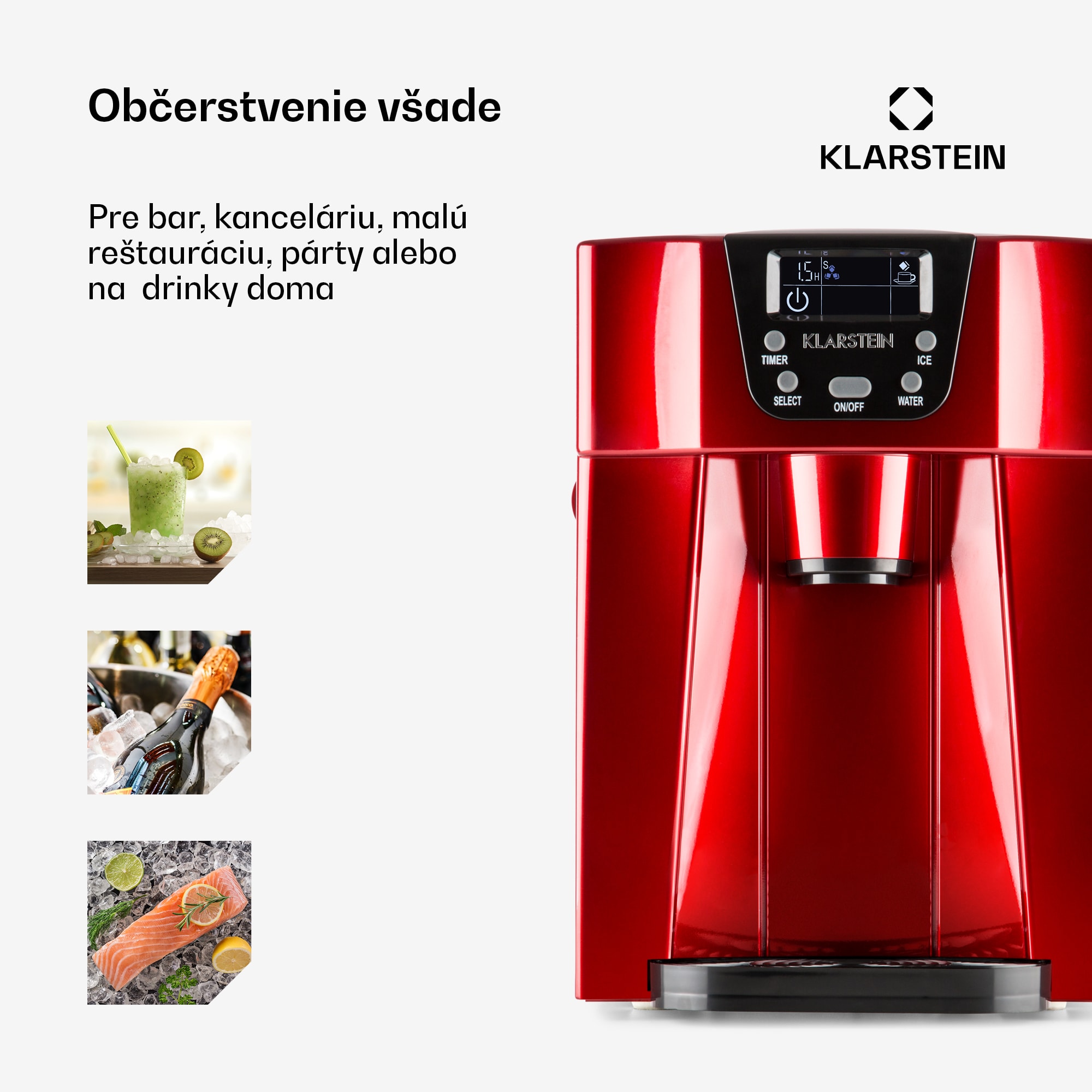 Klarstein Ice Volcano 2 G, výrobník ľadu, 12 kg/24 h, zariadenie na výrobu ľadu, LED, červený – Obrázok 4