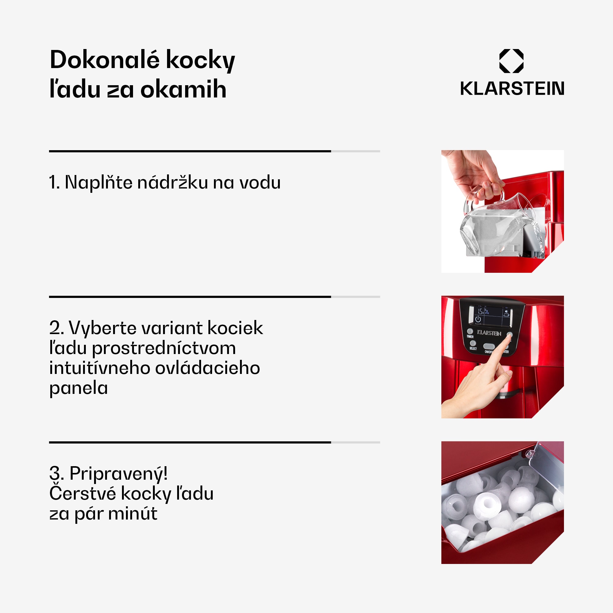 Klarstein Ice Volcano 2 G, výrobník ľadu, 12 kg/24 h, zariadenie na výrobu ľadu, LED, červený – Obrázok 5