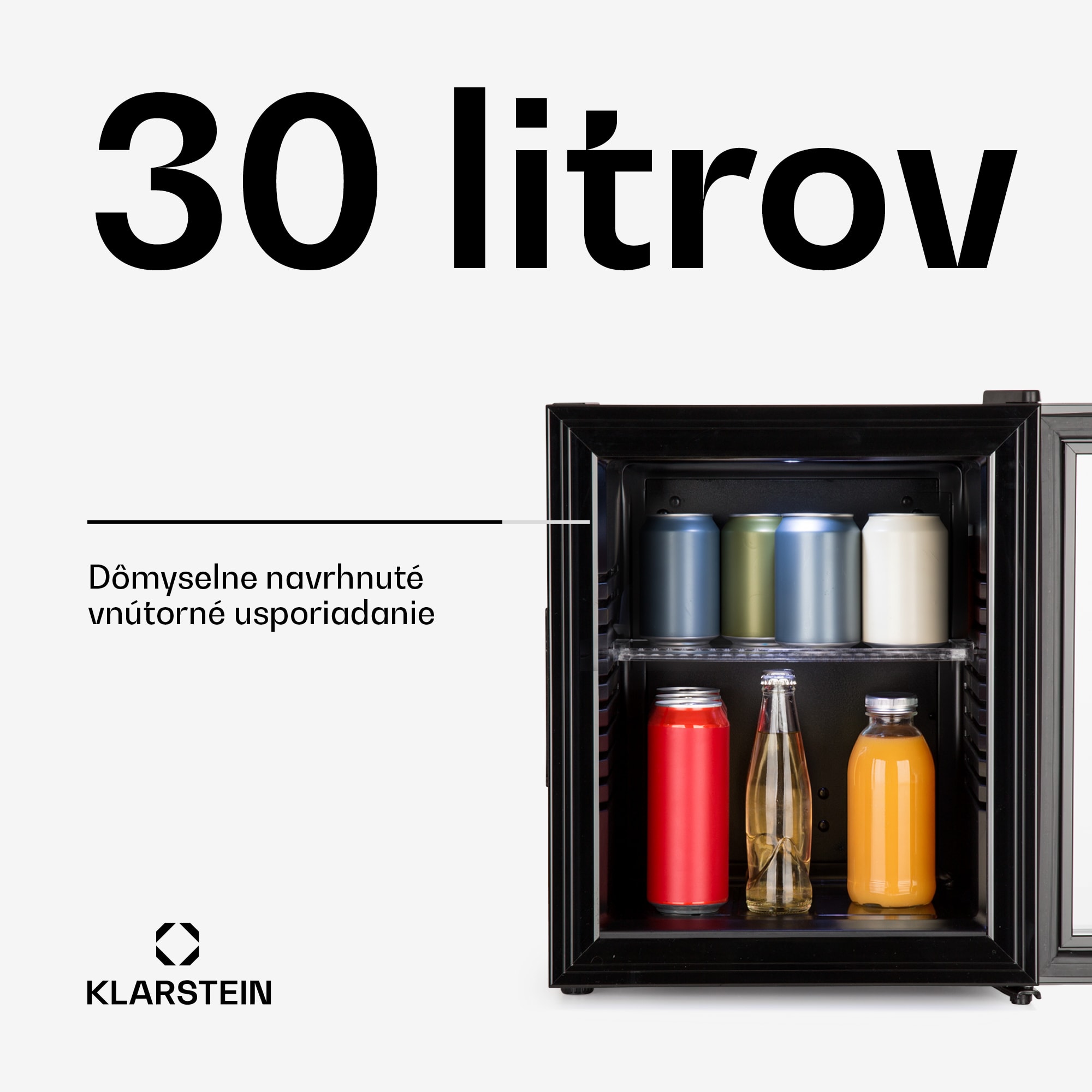 Klarstein Brooklyn 32, mini chladnička, so sklenenými dverami, LED osvetlenie, police – Obrázok 2