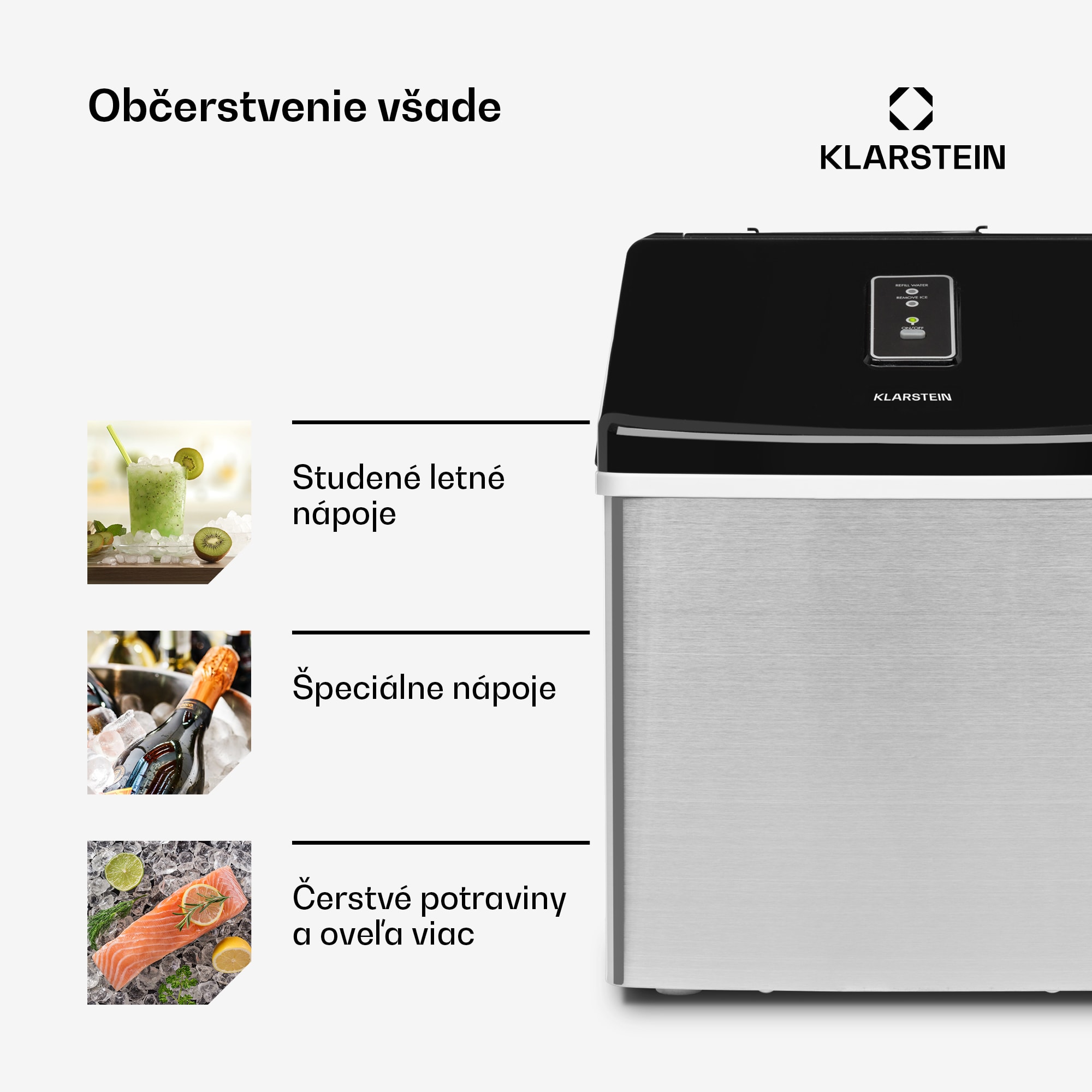 Klarstein Clearcube, výrobník ľadu, 13 kg/24 h, nehrdzavejúca oceľ, čierny – Obrázok 5