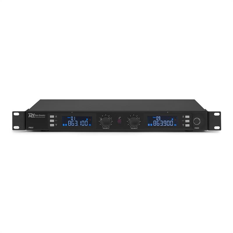 Power Dynamics PD632C 2X, 20-kanálová sada UHF bezdrôtových mikrofónov, 1 x ručný/1 x headset mikrofón – Obrázok 2