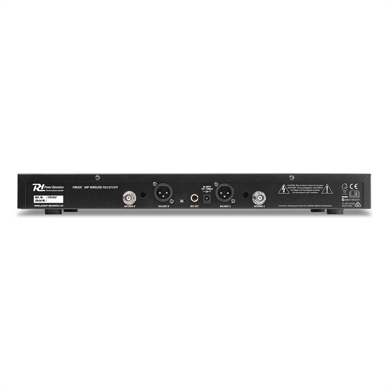 Power Dynamics PD632C 2X, 20-kanálová sada UHF bezdrôtových mikrofónov, 1 x ručný/1 x headset mikrofón – Obrázok 3