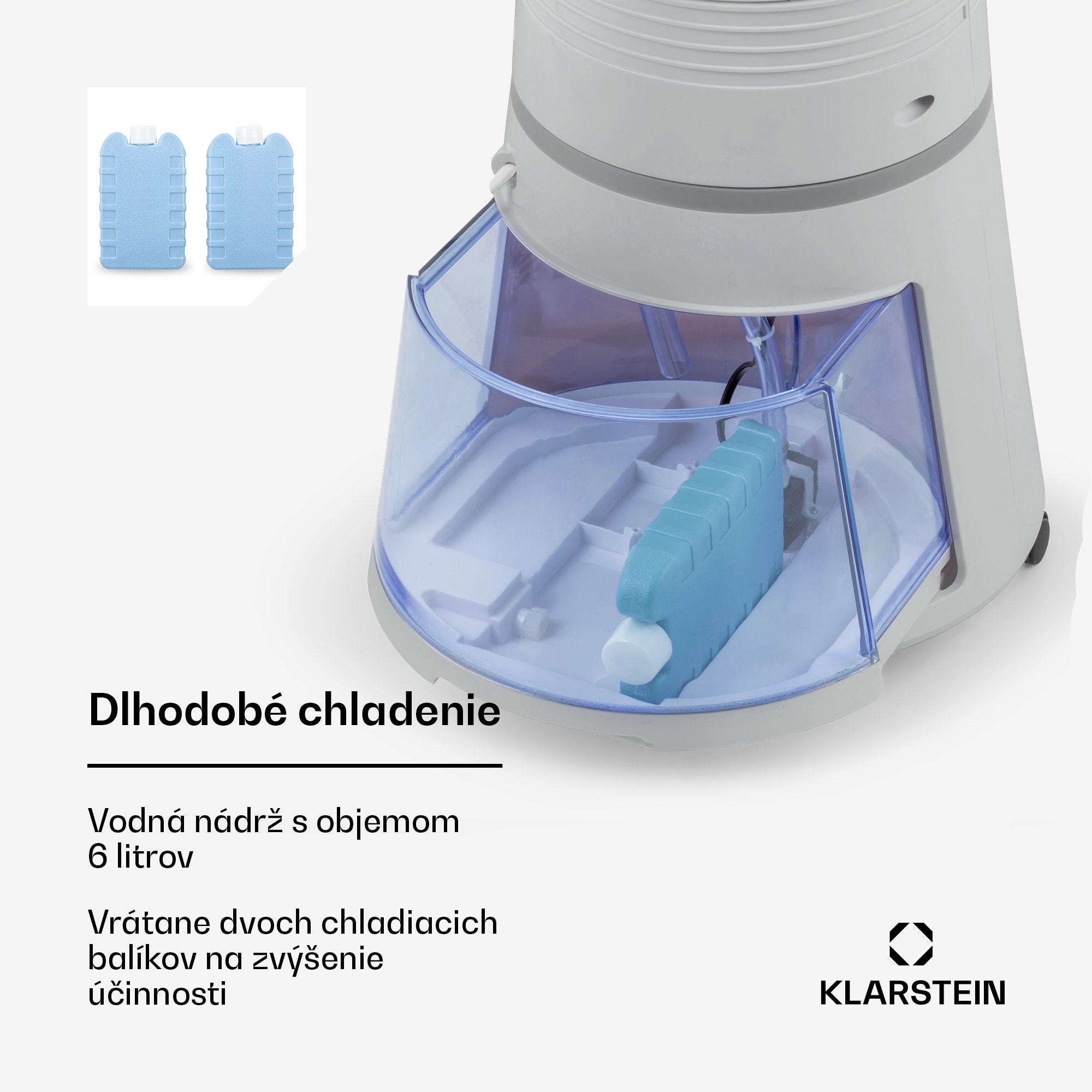 Klarstein Skyscraper Ice, 4 v 1 ochladzovač vzduchu, ventilátor, čistička vzduchu, zvlhčovač, 45 W, 210 m³/h, oscilácia, mobilný, diaľkové ovládanie – Obrázok 5