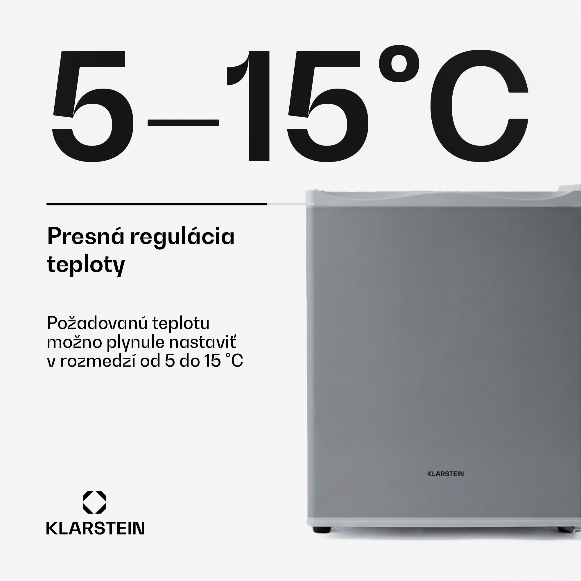 Klarstein Happy Hour 23, minibar, 23 l, 5-15°C, energet. trieda G, tichý, 23 dB, LED svetlo, strieborný – Obrázok 4