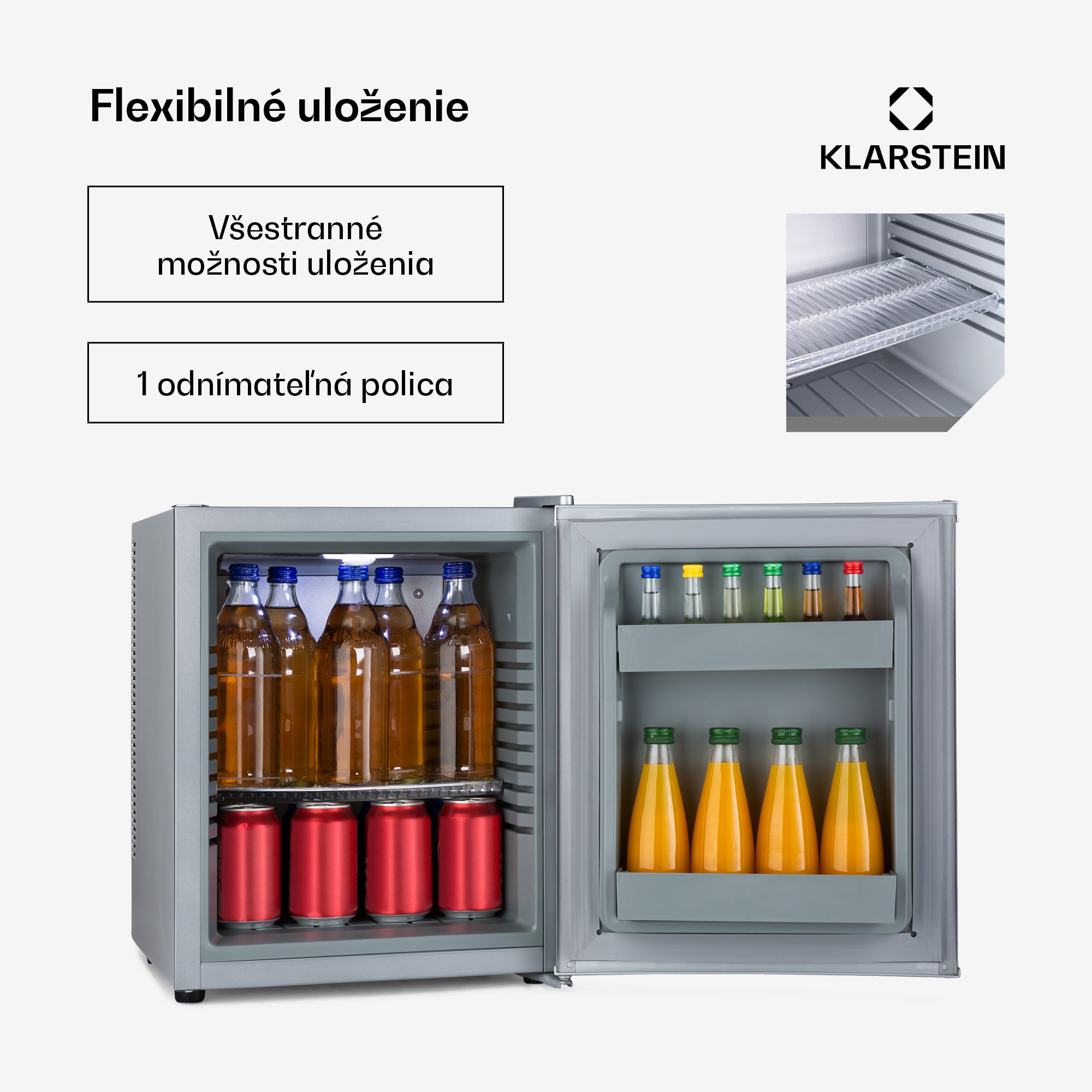 Klarstein Happy Hour 30, minibar, 30 l, 5-15°C, energet. trieda G, tichý, 25 dB, LED svetlo, biely – Obrázok 5