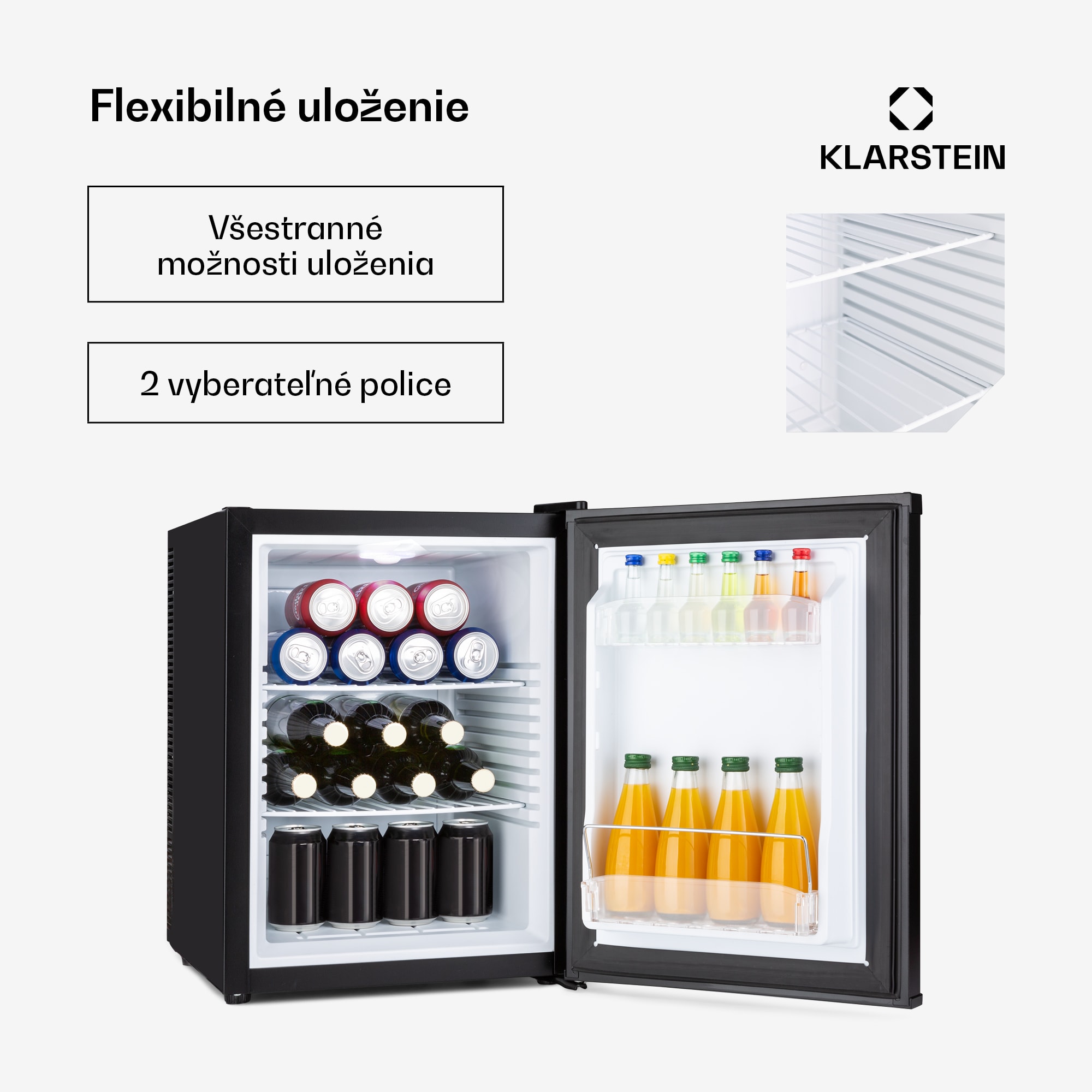 Klarstein Happy Hour 40, mini chladnička, 40 l, 5-15°C, tichá, 23dB, LED-svetlo, čierny – Obrázok 5