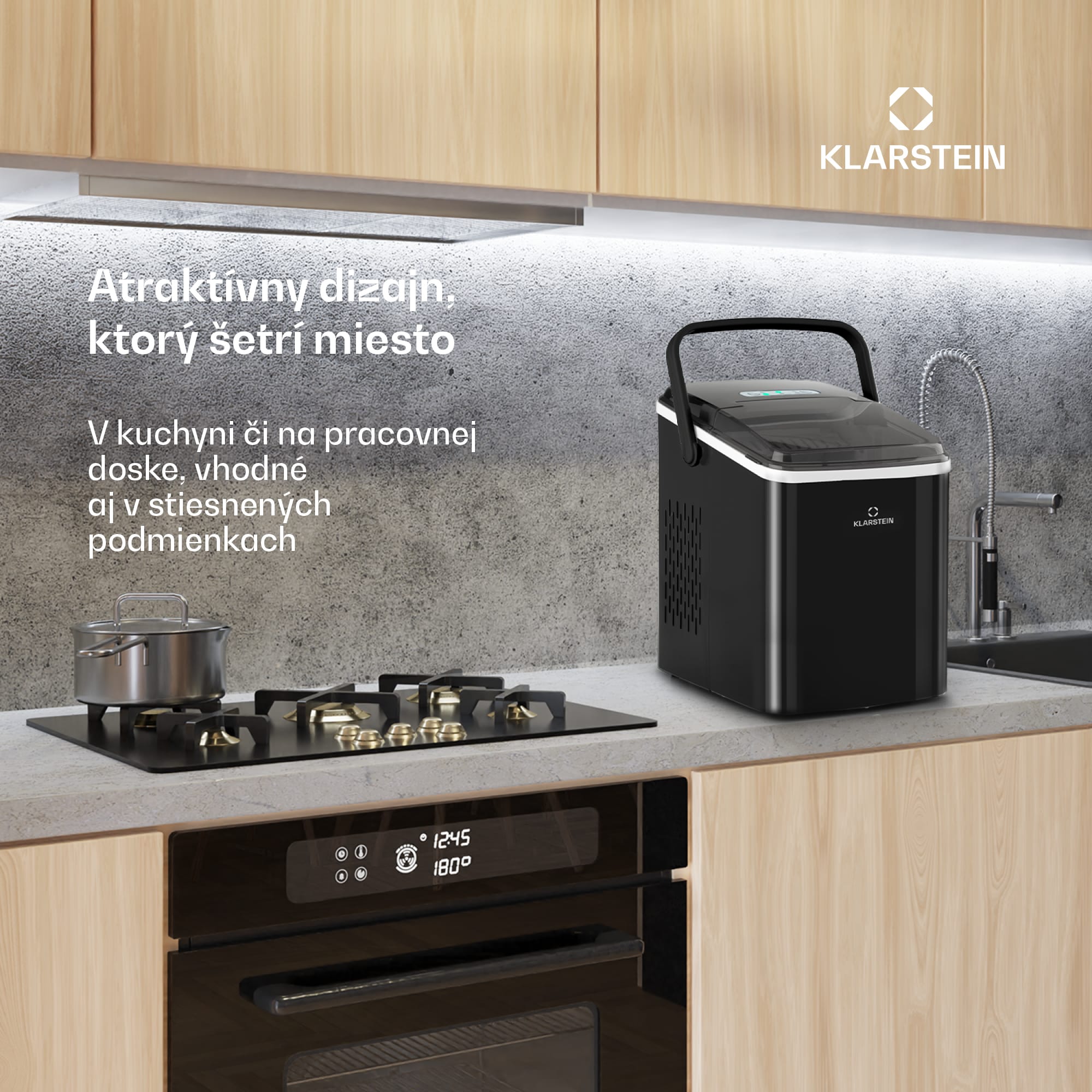 Klarstein Arctic Porter, výrobník ľadu, kužeľovité kúsky ľadu, 12 kg/24 h, nehrdzavejúca oceľ – Obrázok 3