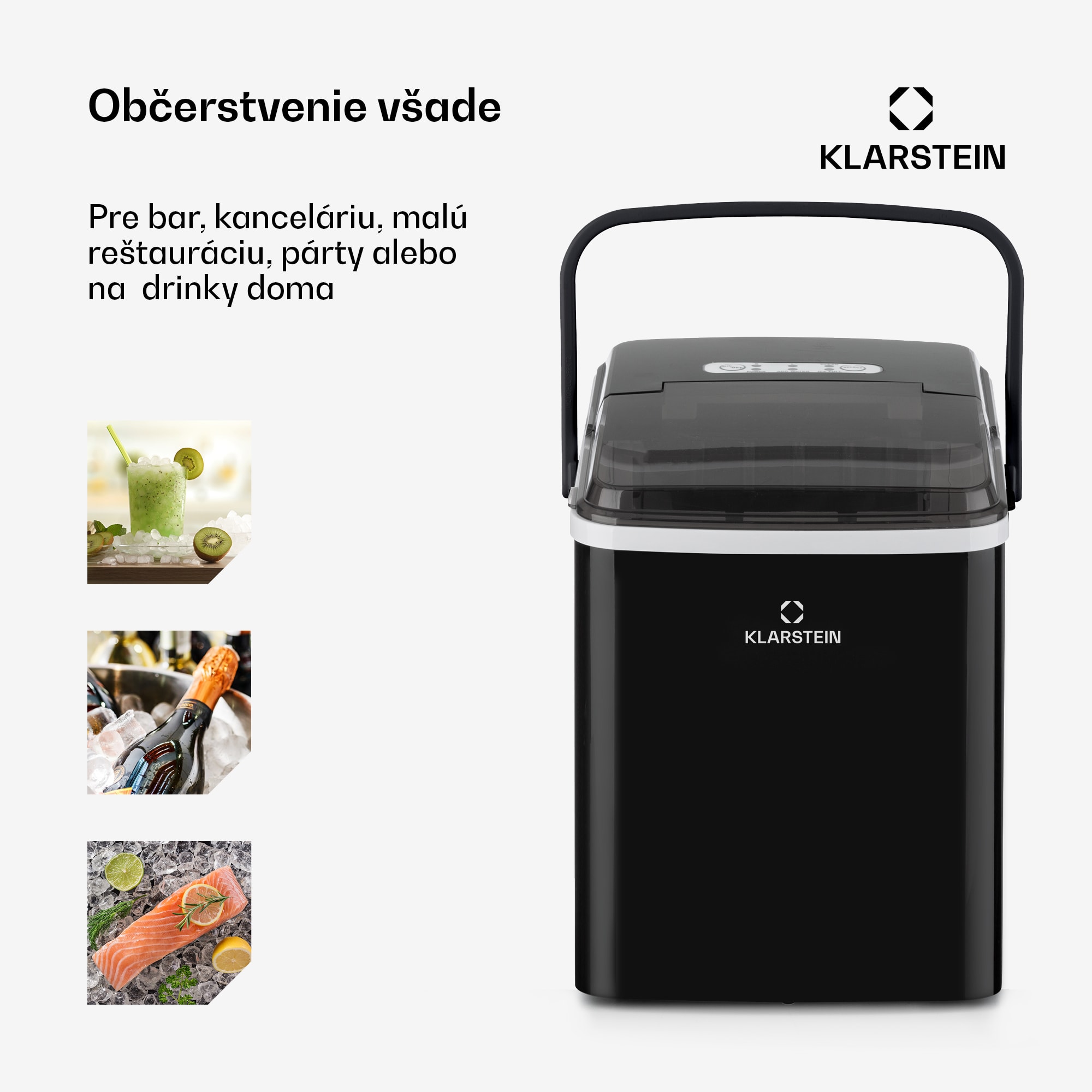 Klarstein Arctic Porter, výrobník ľadu, kužeľovité kúsky ľadu, 12 kg/24 h, nehrdzavejúca oceľ – Obrázok 4