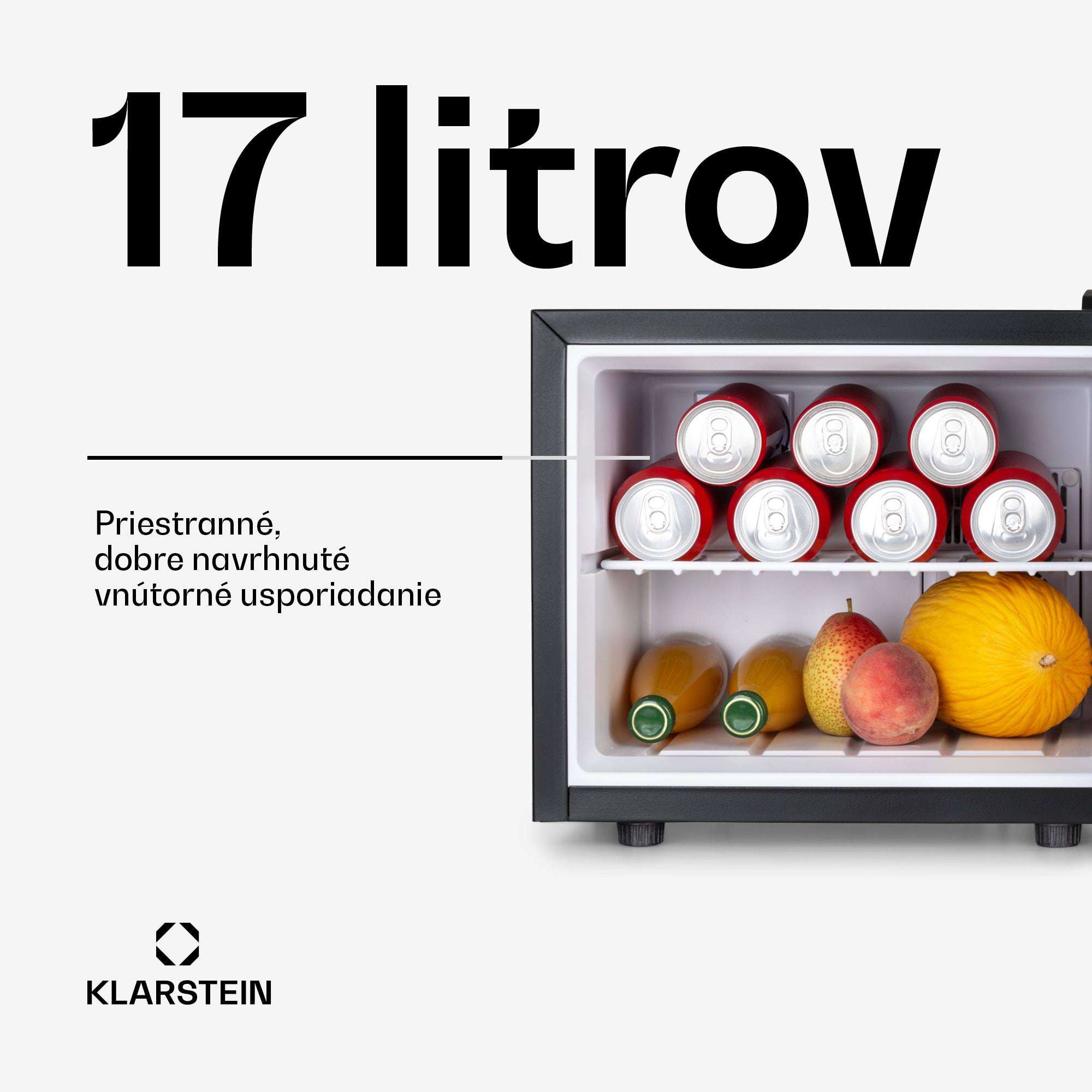 Klarstein Geheimversteck, mini chladnička, 17 l, 2 úrovne, 26dB, termoelektrická – Obrázok 2