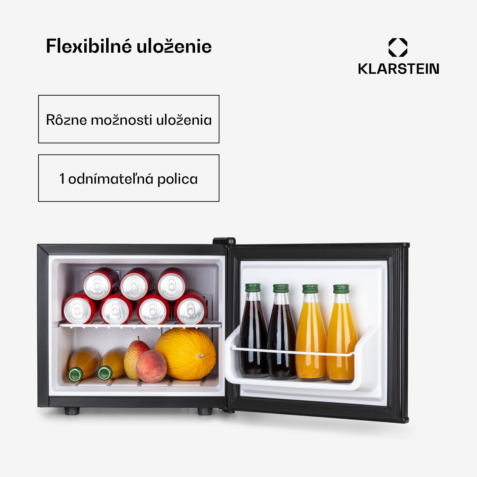 Klarstein Geheimversteck, mini chladnička, 17 l, 2 úrovne, 26dB, termoelektrická – Obrázok 5