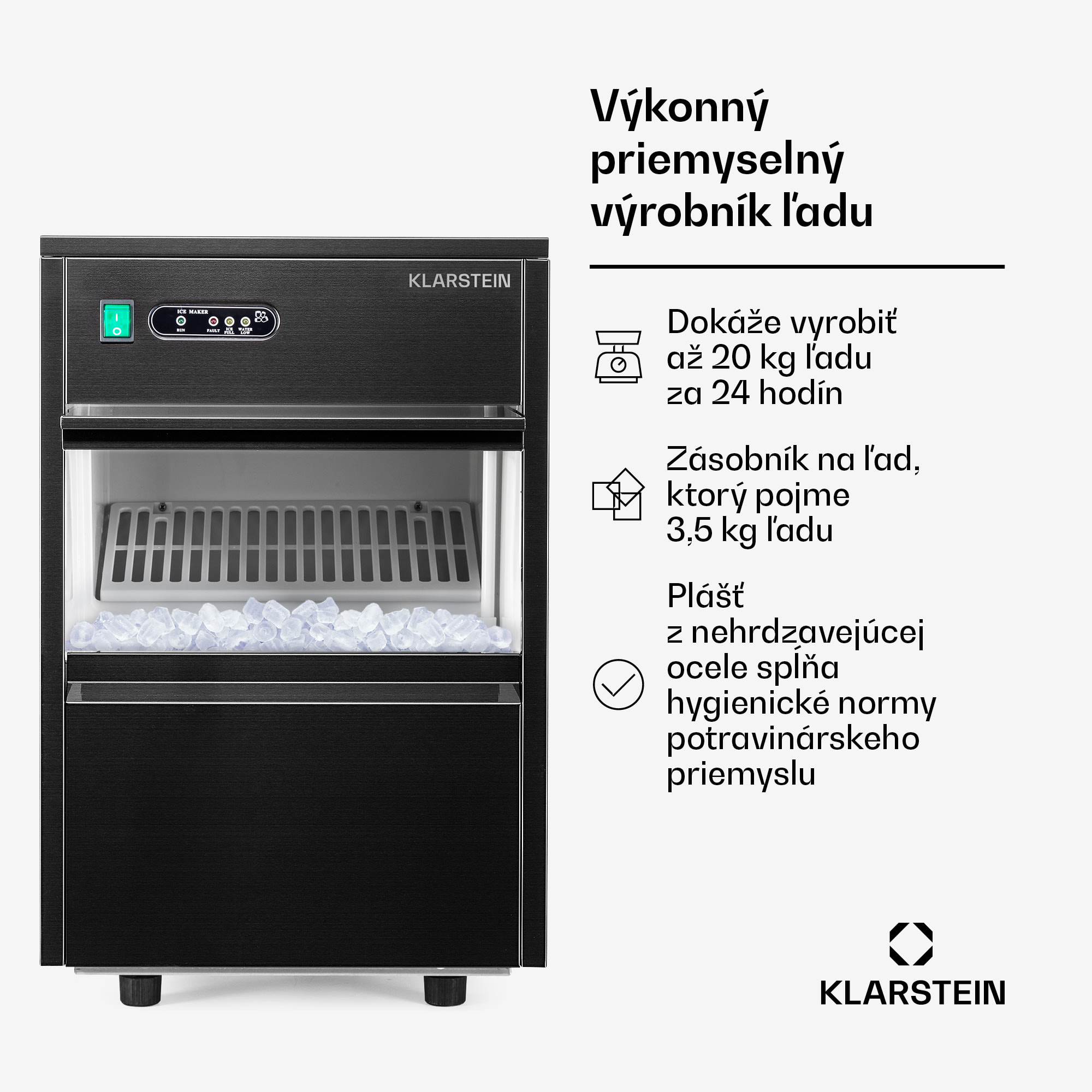 Klarstein Powericer XL, výrobník ľadu, 20 kg/24 h, 145 W – Obrázok 2