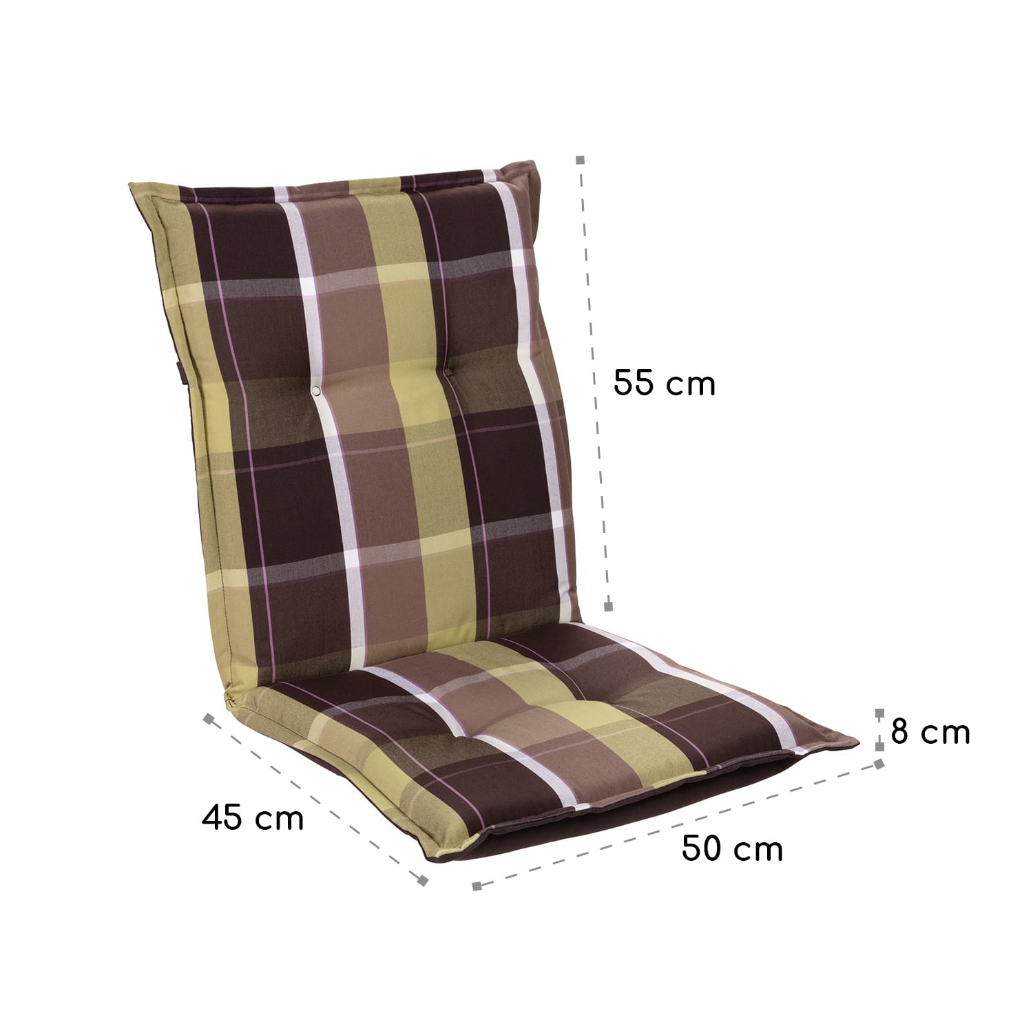Blumfeldt Prato, čalúnená podložka, podložka na stoličku, podložka na nižšie polohovacie kreslo, na záhradnú stoličku, polyester, 50 × 100 × 8 cm – Obrázok 5