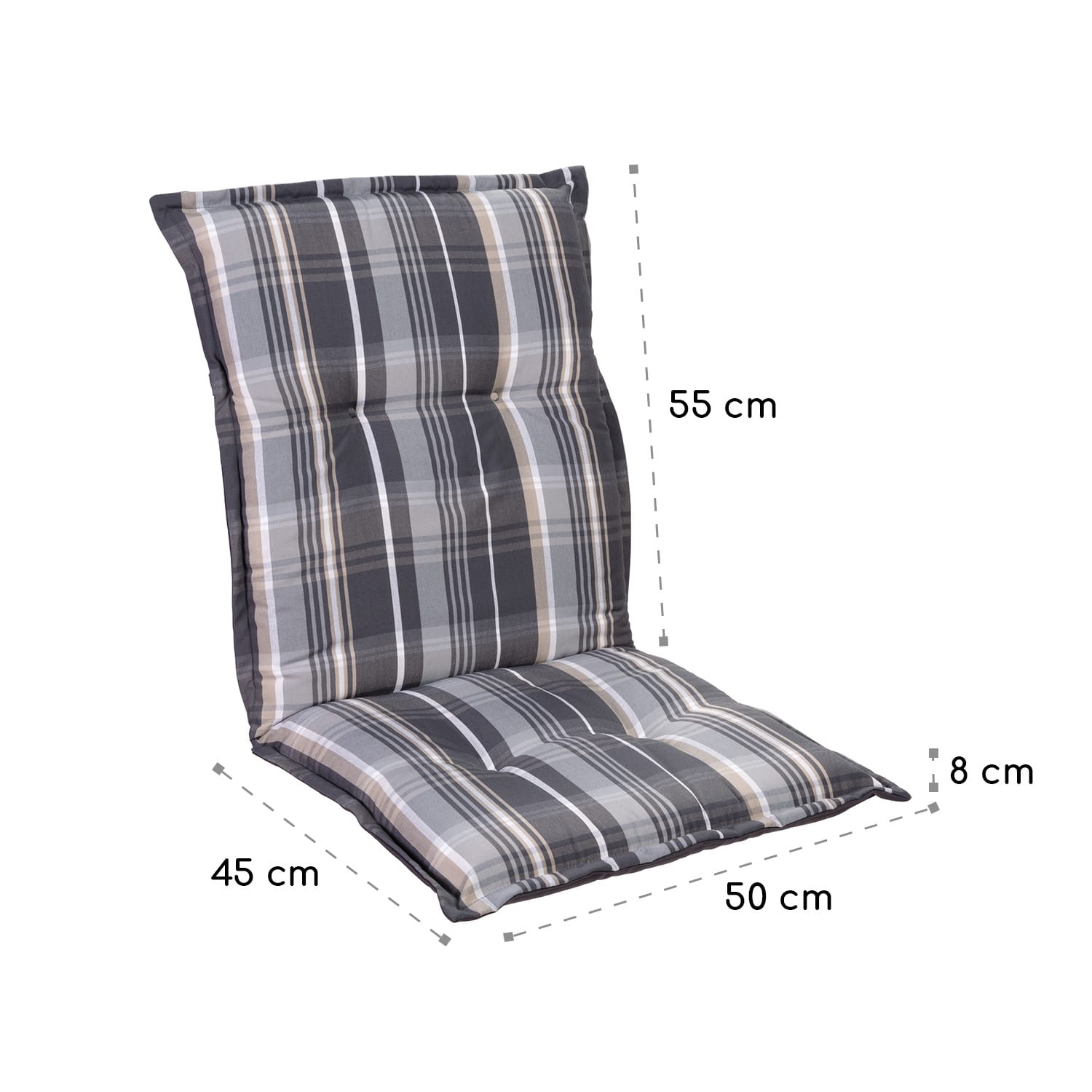Blumfeldt Prato, poduška s nízkou zadnou časťou, na nižšie polohovacie kreslo, na záhradnú stoličku, polyester, 50 x 100 x 8 cm – Obrázok 5