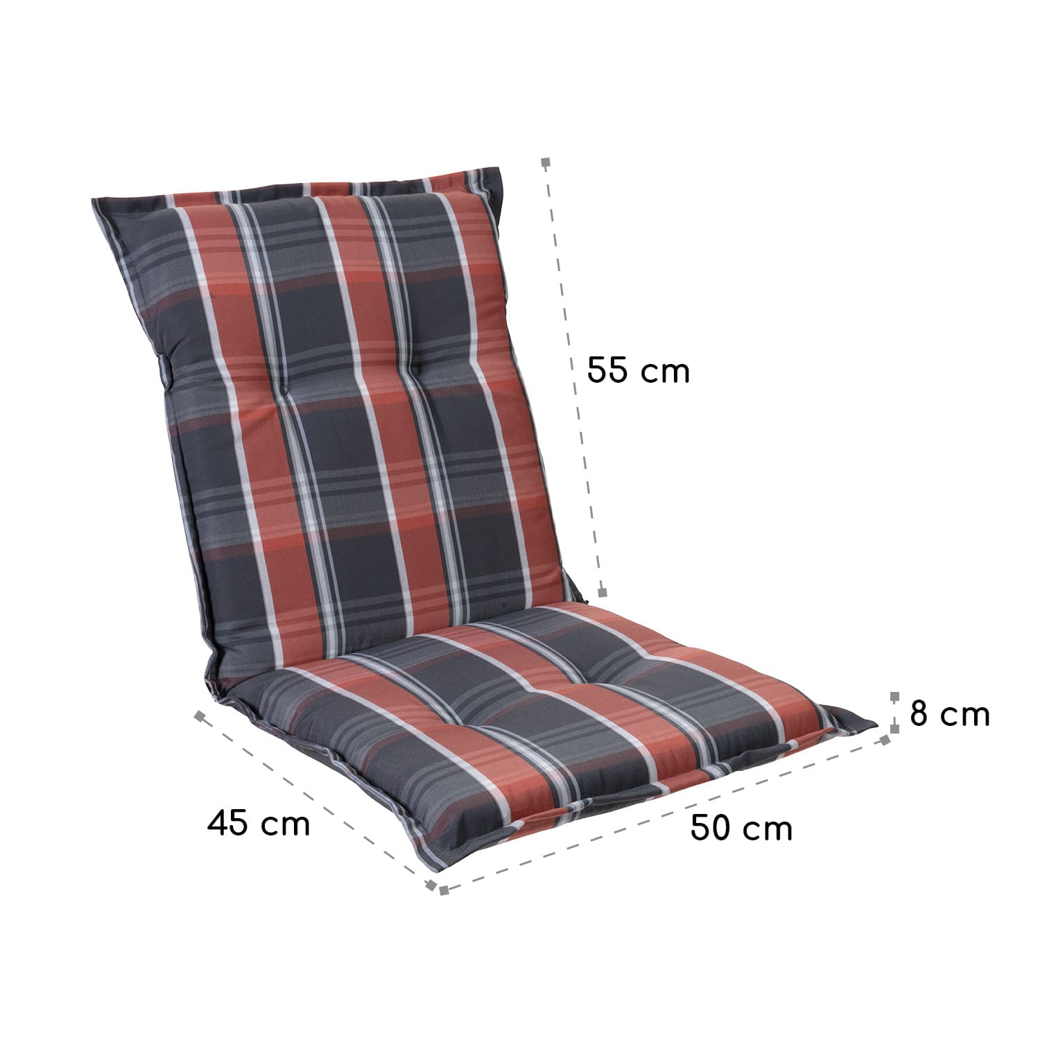Blumfeldt Prato, čalúnená podložka, podložka na stoličku, podložka na nižšie polohovacie kreslo, na záhradnú stoličku, polyester, 50 × 100 × 8 cm – Obrázok 5