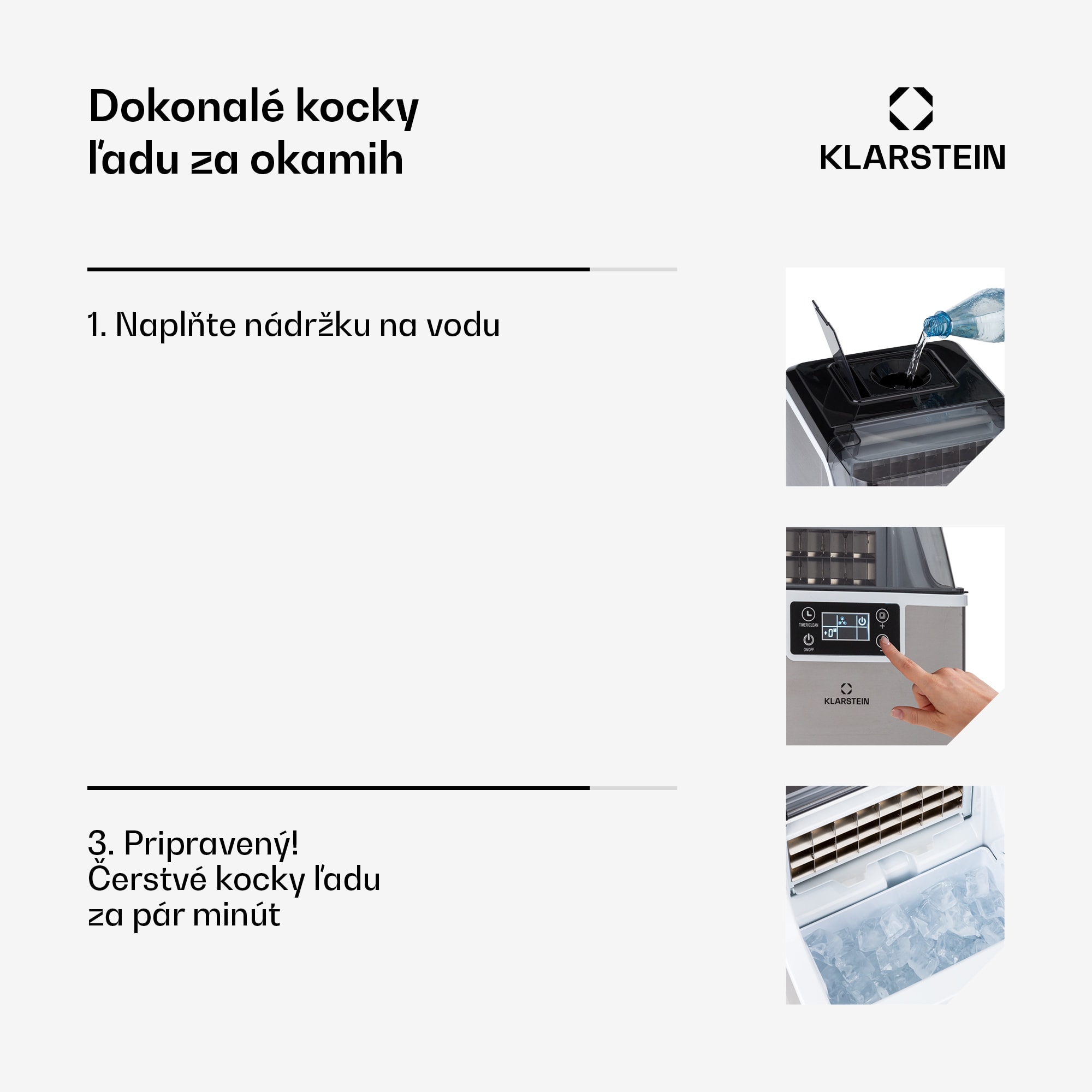 Klarstein Chios, výrobník ľadu, 20 kg/24 h, Auto-Clean, nádrž 3,2 l – Obrázok 5