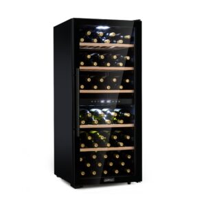 Klarstein Barossa 102D, vinotéka, 2 zóny, 102 fliaš, dotykový LED displej, čierna