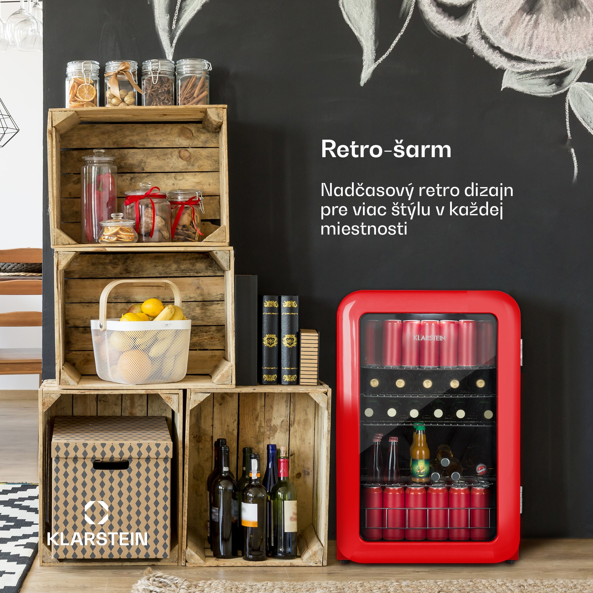 Klarstein PopLife, chladnička na nápoje, chladnička, 115 l, 0-10°C, retro dizajn – Obrázok 3