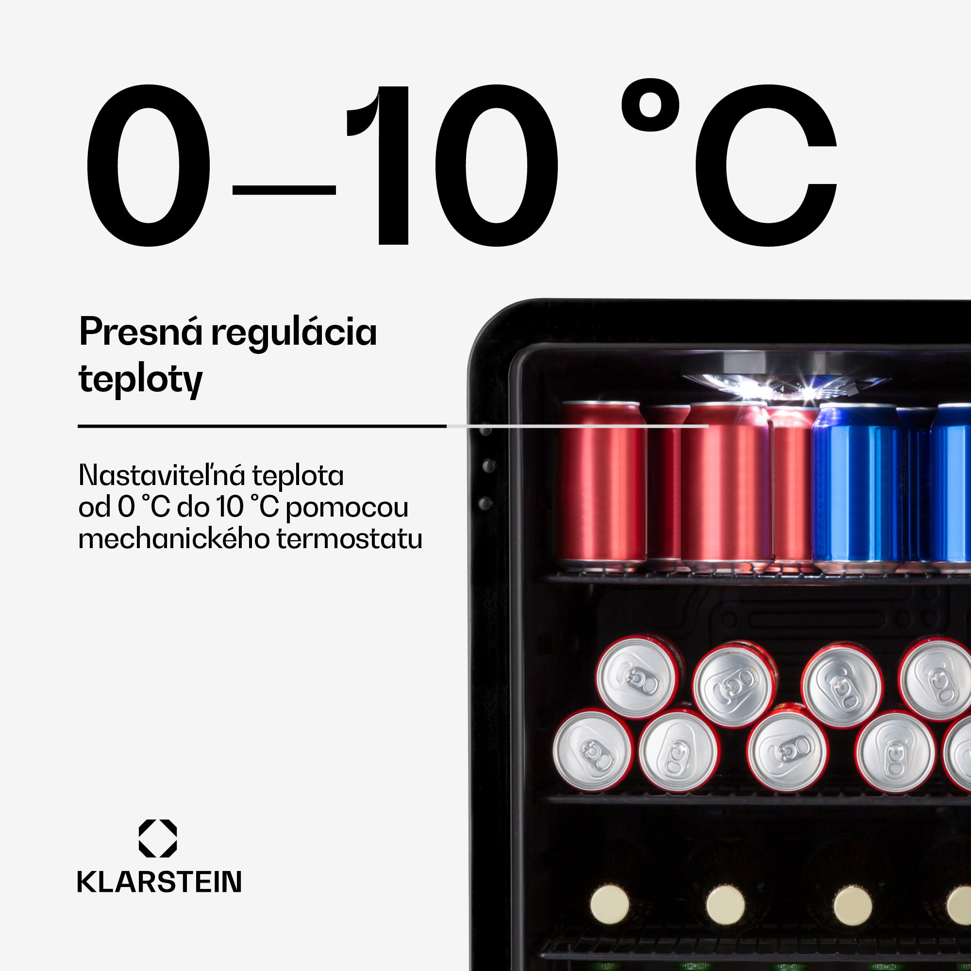 Klarstein PopLife, chladnička na nápoje, chladnička, 70 l, 0-10°C, retro dizajn, LED – Obrázok 4