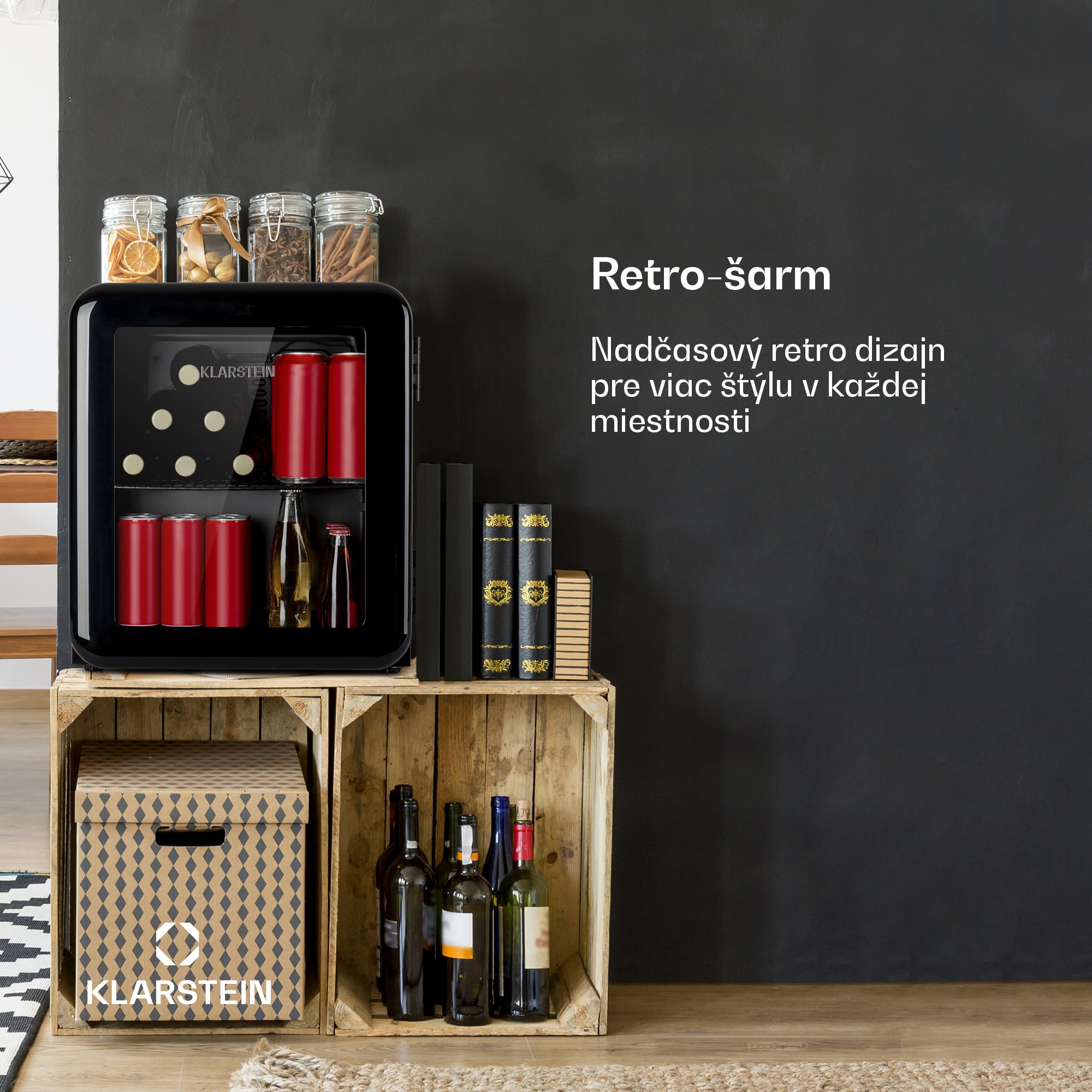 Klarstein PopLife, chladnička na nápoje, chladnička, 0-10°C, retro dizajn – Obrázok 3