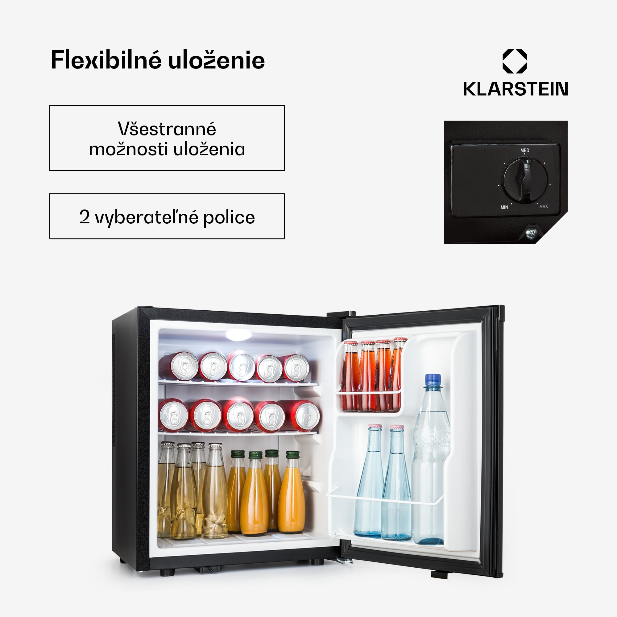 Klarstein Happy Hour 38, mini chladnička, minibar, chladnička na nápoje, 38 l, 26 dB – Obrázok 5