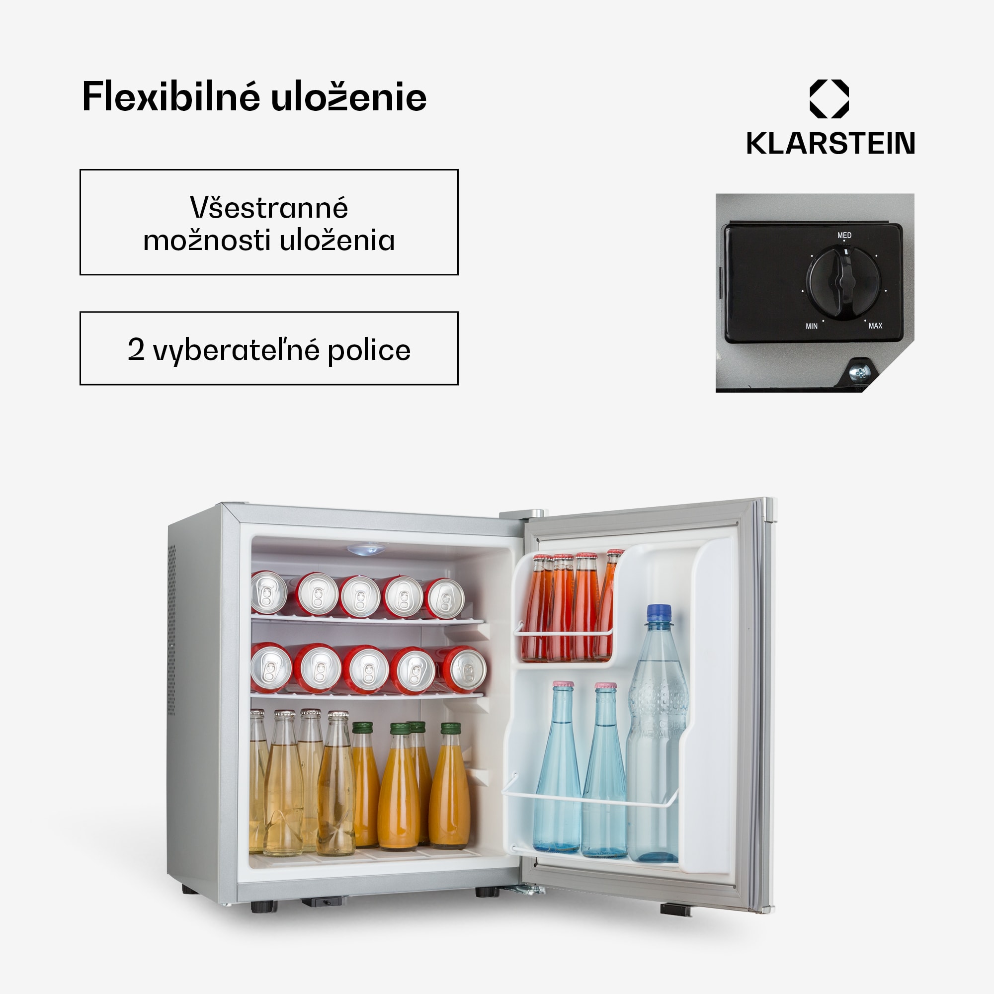 Klarstein Happy Hour 38, mini chladnička, minibar, chladnička na nápoje, 38 l, 26 dB – Obrázok 5