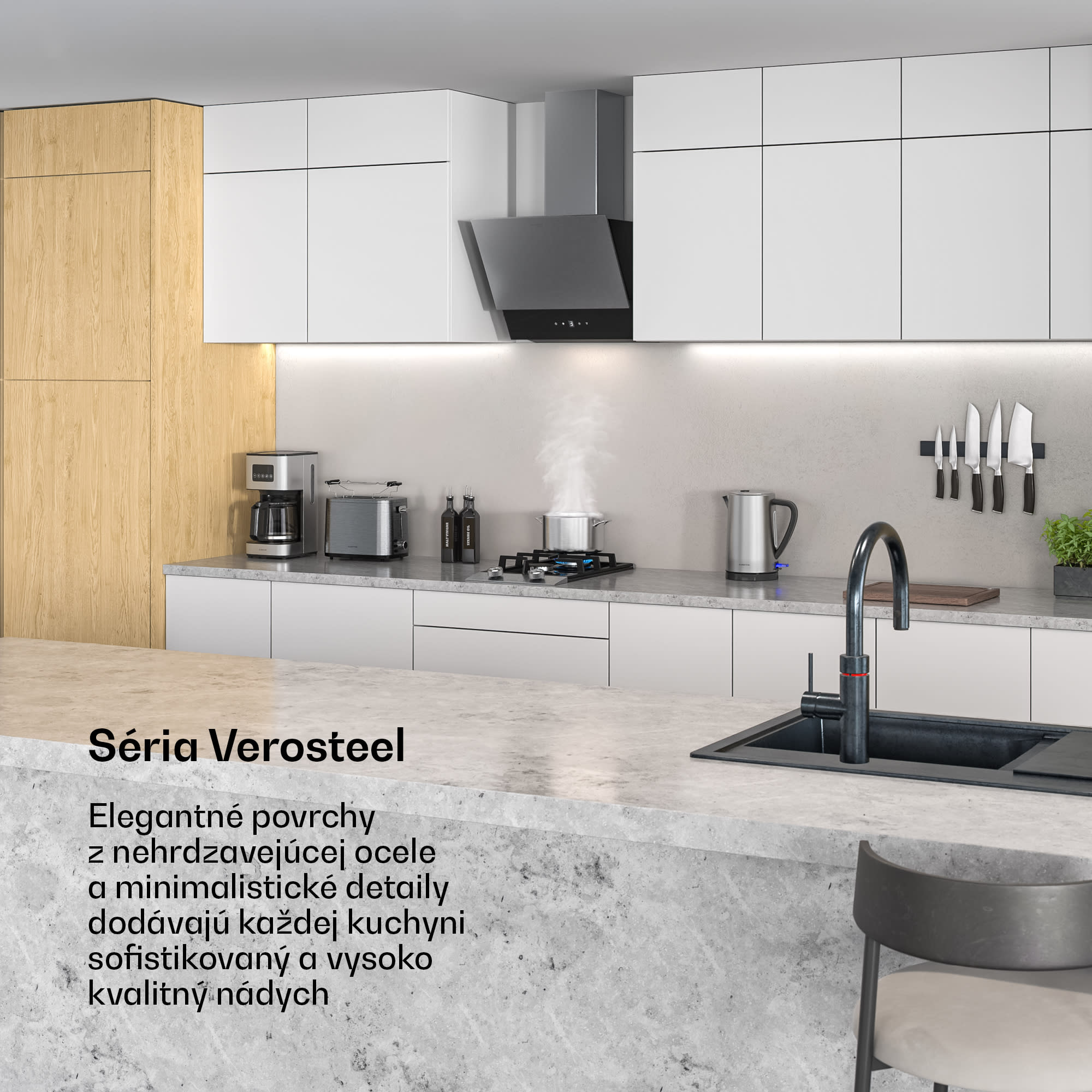 Klarstein Verosteel rýchlovarná kanvica | 1,7 litra | 2200 W | Základňa otočná o 360° | Moderný dizajn z nehrdzavejúcej ocele – Obrázok 2