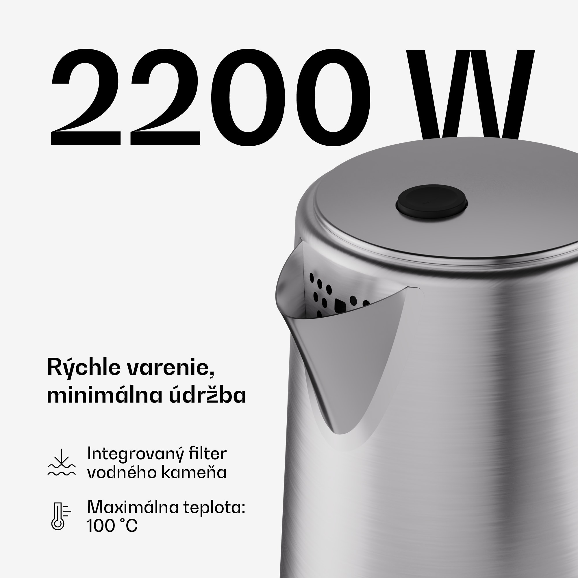 Klarstein Verosteel rýchlovarná kanvica | 1,7 litra | 2200 W | Základňa otočná o 360° | Moderný dizajn z nehrdzavejúcej ocele – Obrázok 5