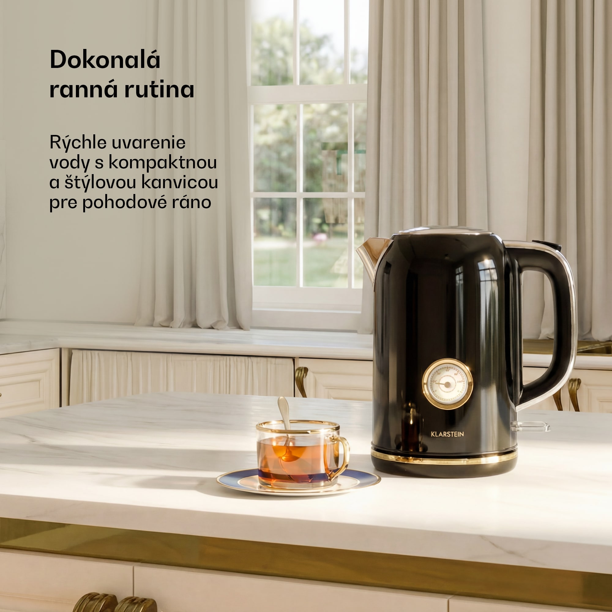 Klarstein Victoria rýchlovarná kanvica | 1,7 litra | 2200 W | Základňa otočná o 360° | Nadčasový dizajn – Obrázok 3