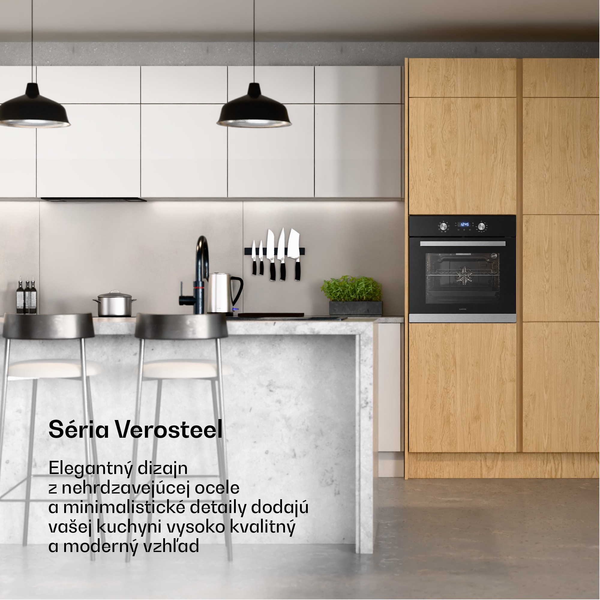 Klarstein Verosteel vstavaná rúra | 60 cm | 67 litrov | energetická trieda A | 3220 W | strieborná – Obrázok 2