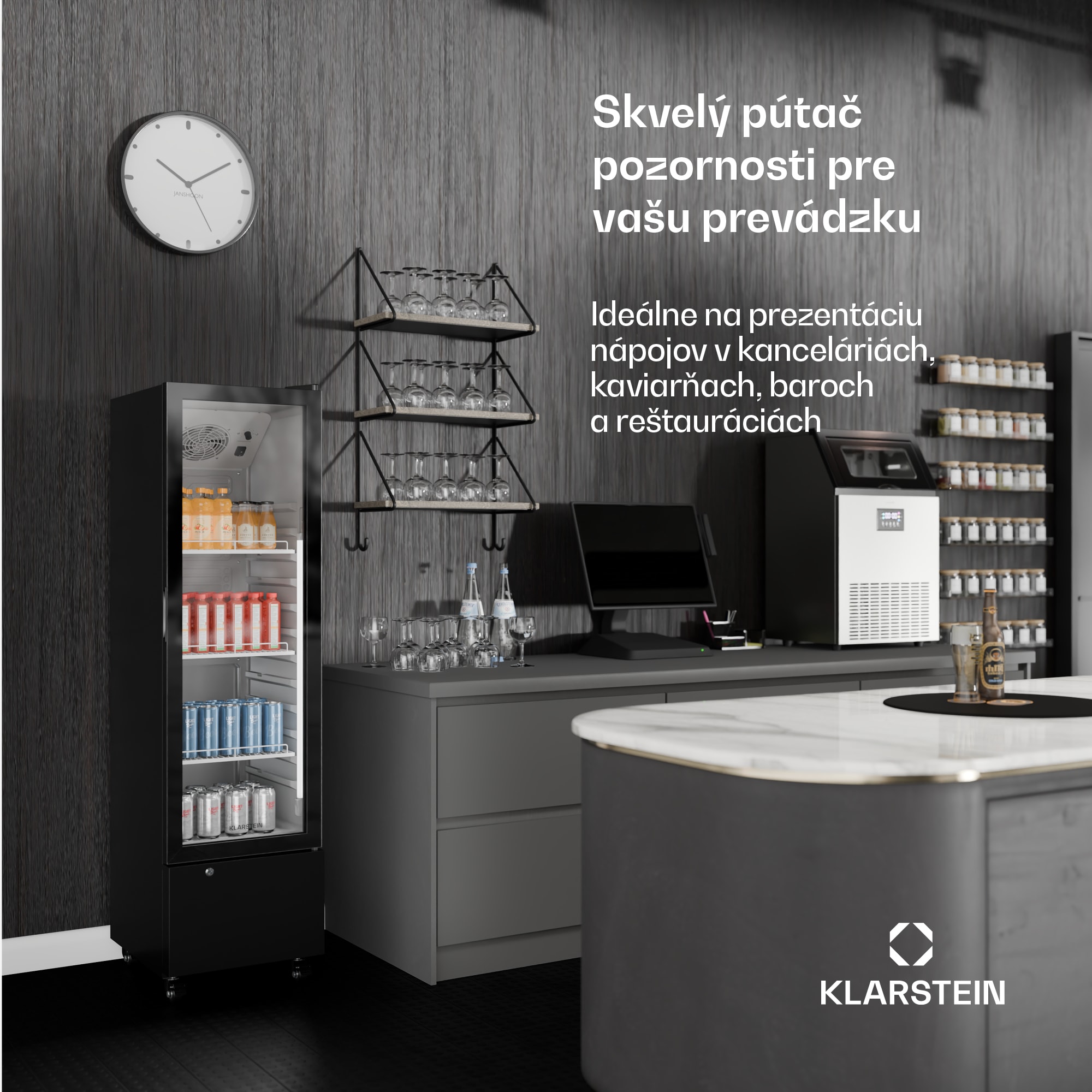 Klarstein GrandCooler gastro chladnička na nápoje | 163,5 x 43 cm | LED vnútorné osvetlenie | Čierna – Obrázok 5