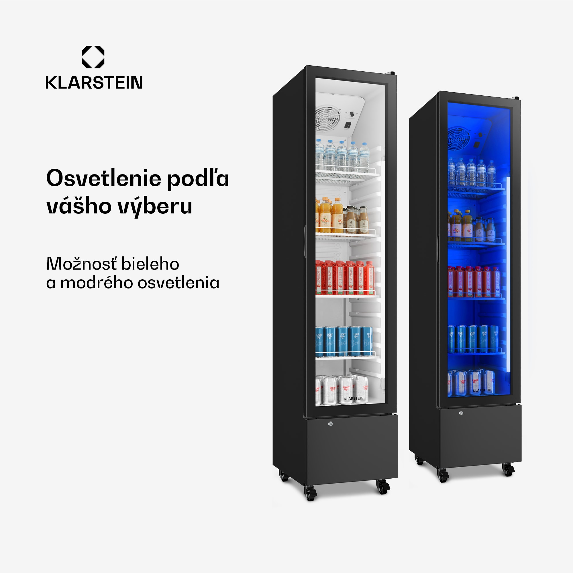 Klarstein GrandCooler gastro chladnička na nápoje | 191,5 x 43 cm | LED vnútorné osvetlenie | Čierna – Obrázok 4
