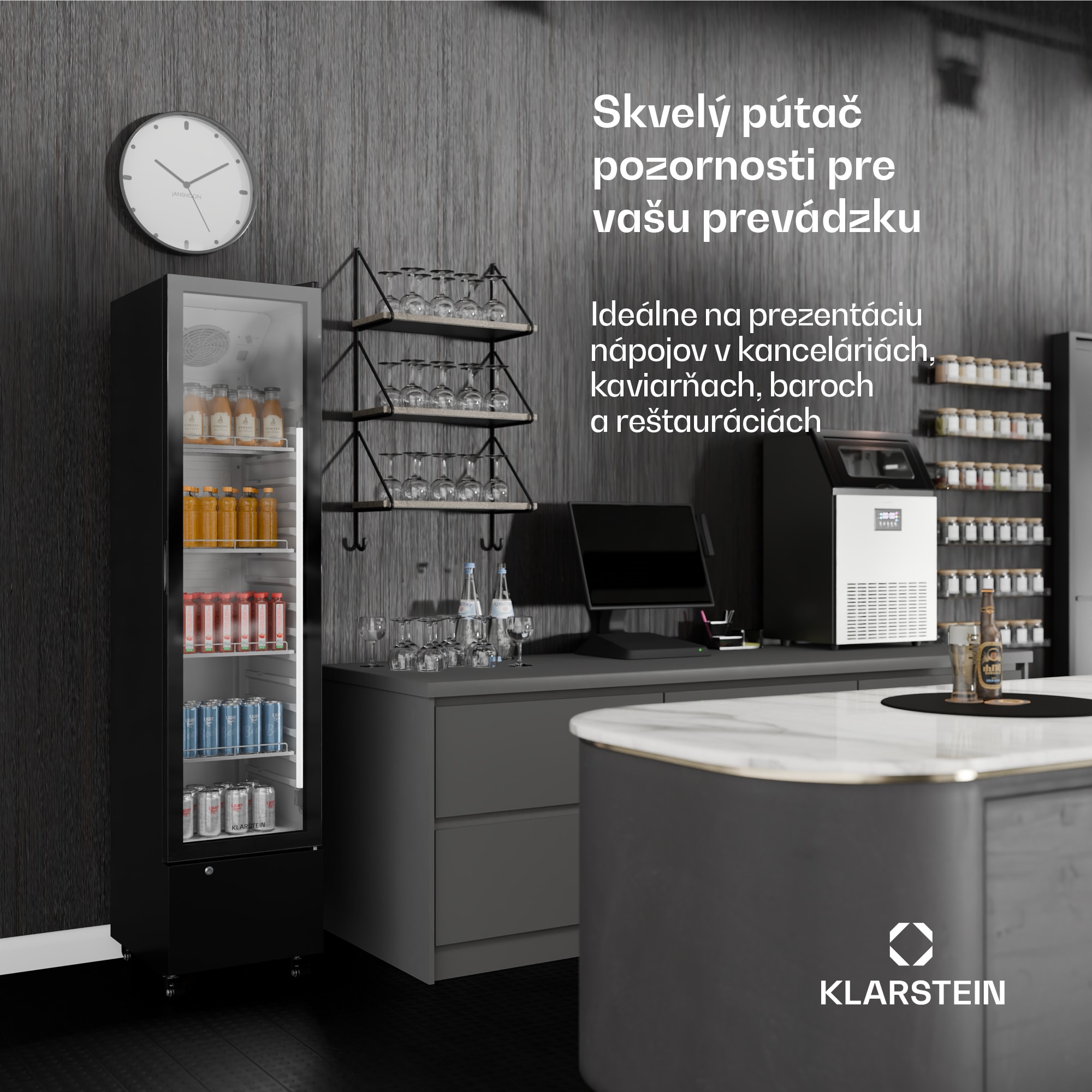 Klarstein GrandCooler gastro chladnička na nápoje | 191,5 x 43 cm | LED vnútorné osvetlenie | Čierna – Obrázok 5