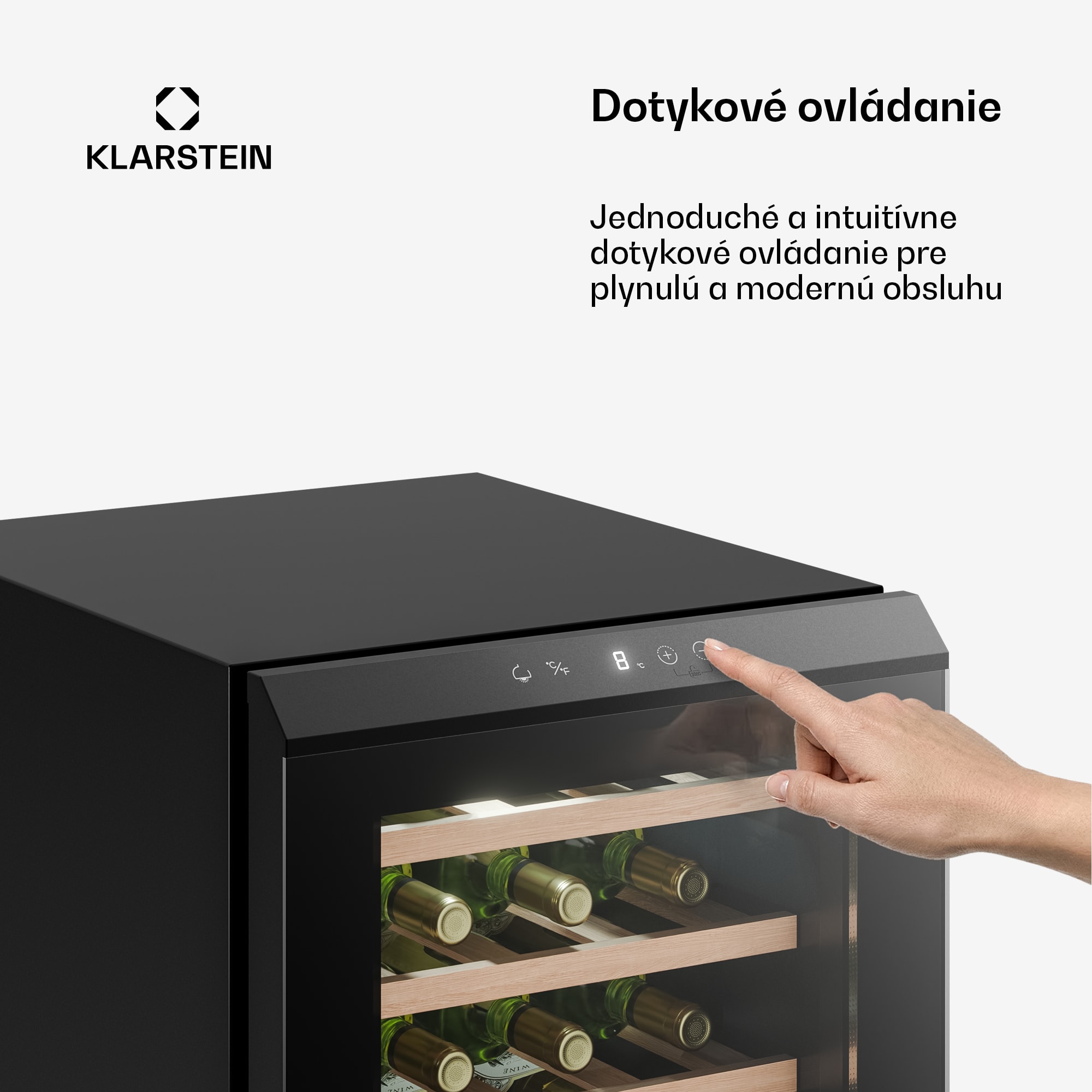 Klarstein Bevora voľne stojaca chladnička na víno | 4 police | 62 litrov | 20 fliaš | 43 cm – Obrázok 4
