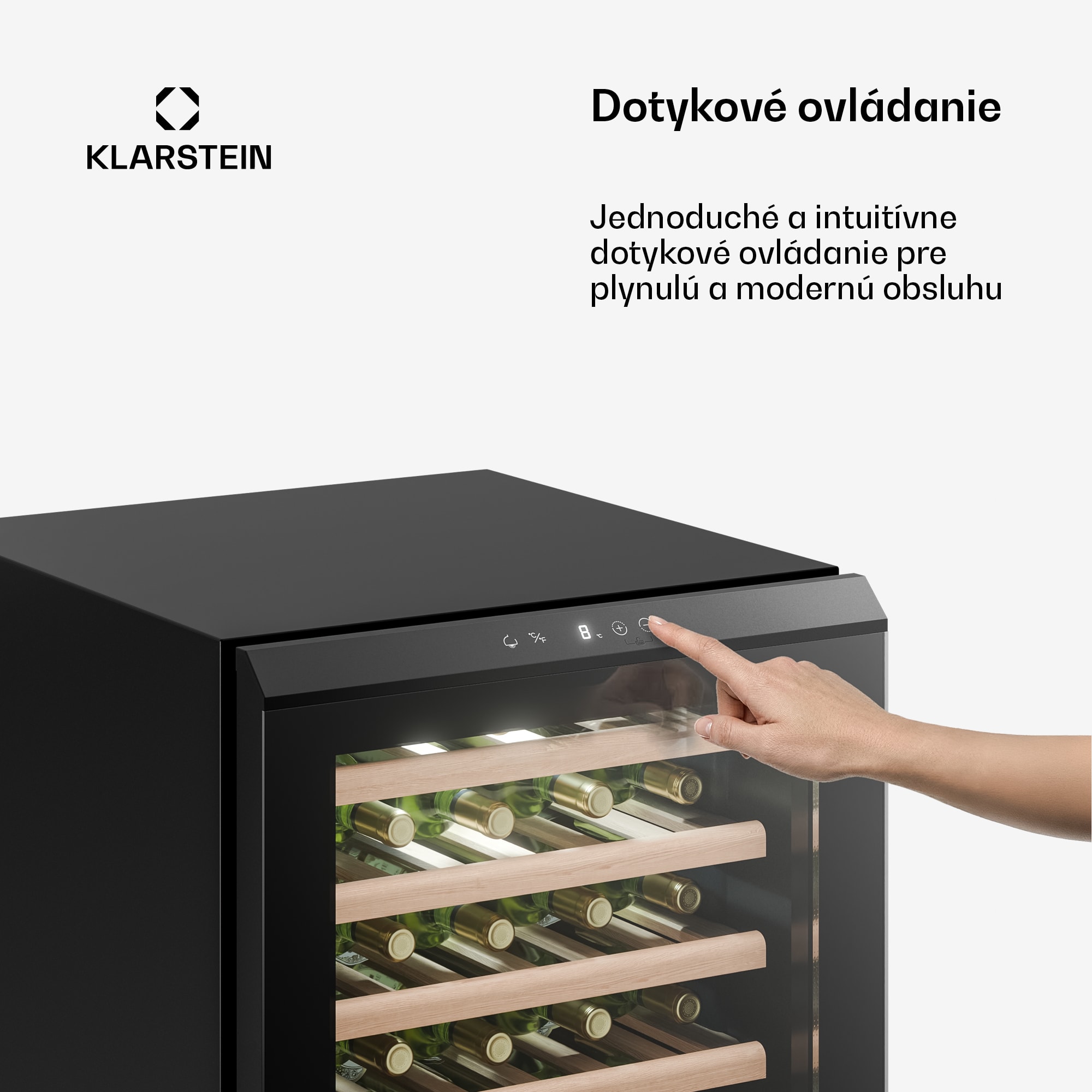 Klarstein Bevora voľne stojaca chladnička na víno | 6 políc | 128 litrov | 48 fliaš | 54 cm – Obrázok 4