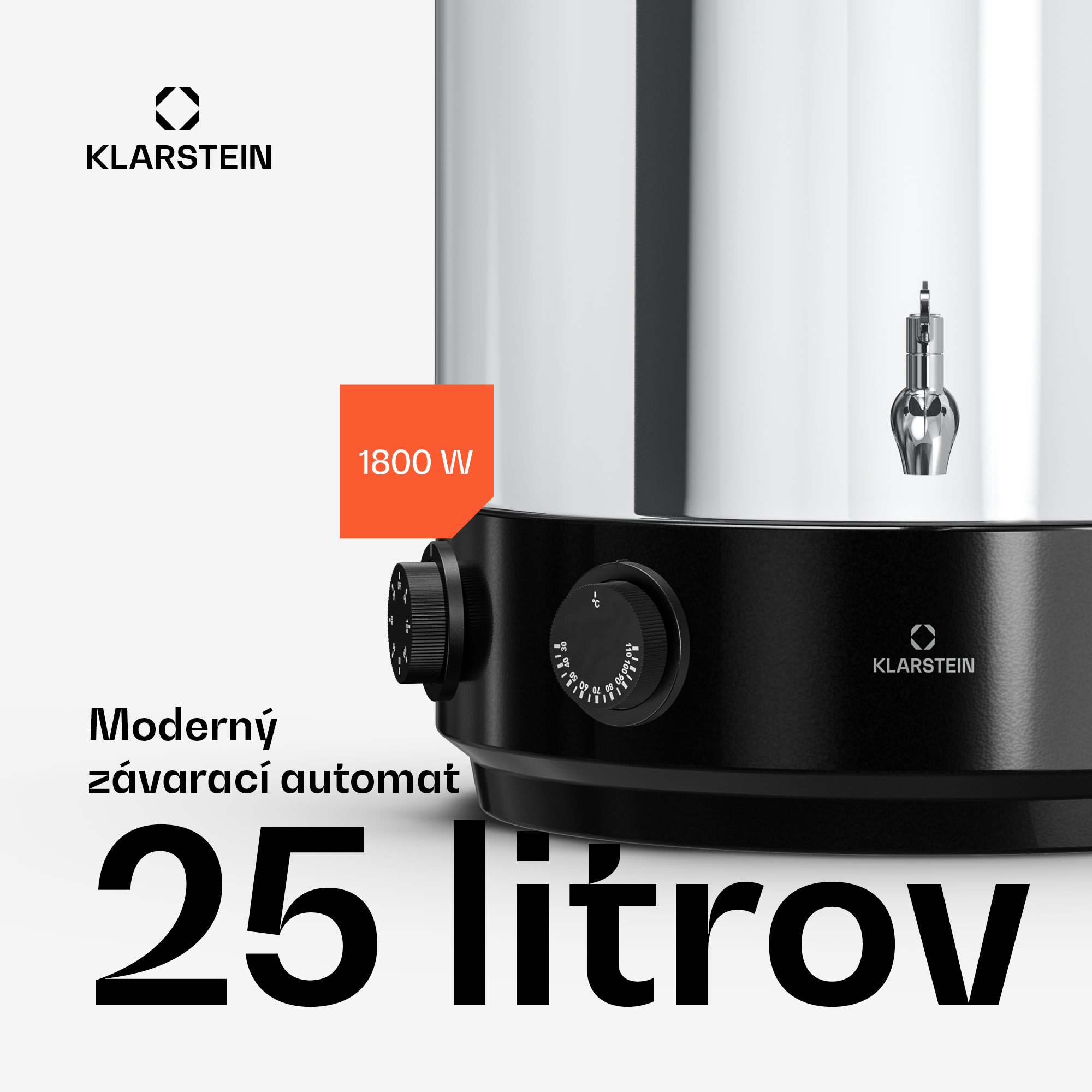 Klarstein Biggie závarací automat a dávkovač vareného vína | 25 litrov | 30 – 110 °C | 1800 W | Nehrdzavejúca oceľ – Obrázok 2