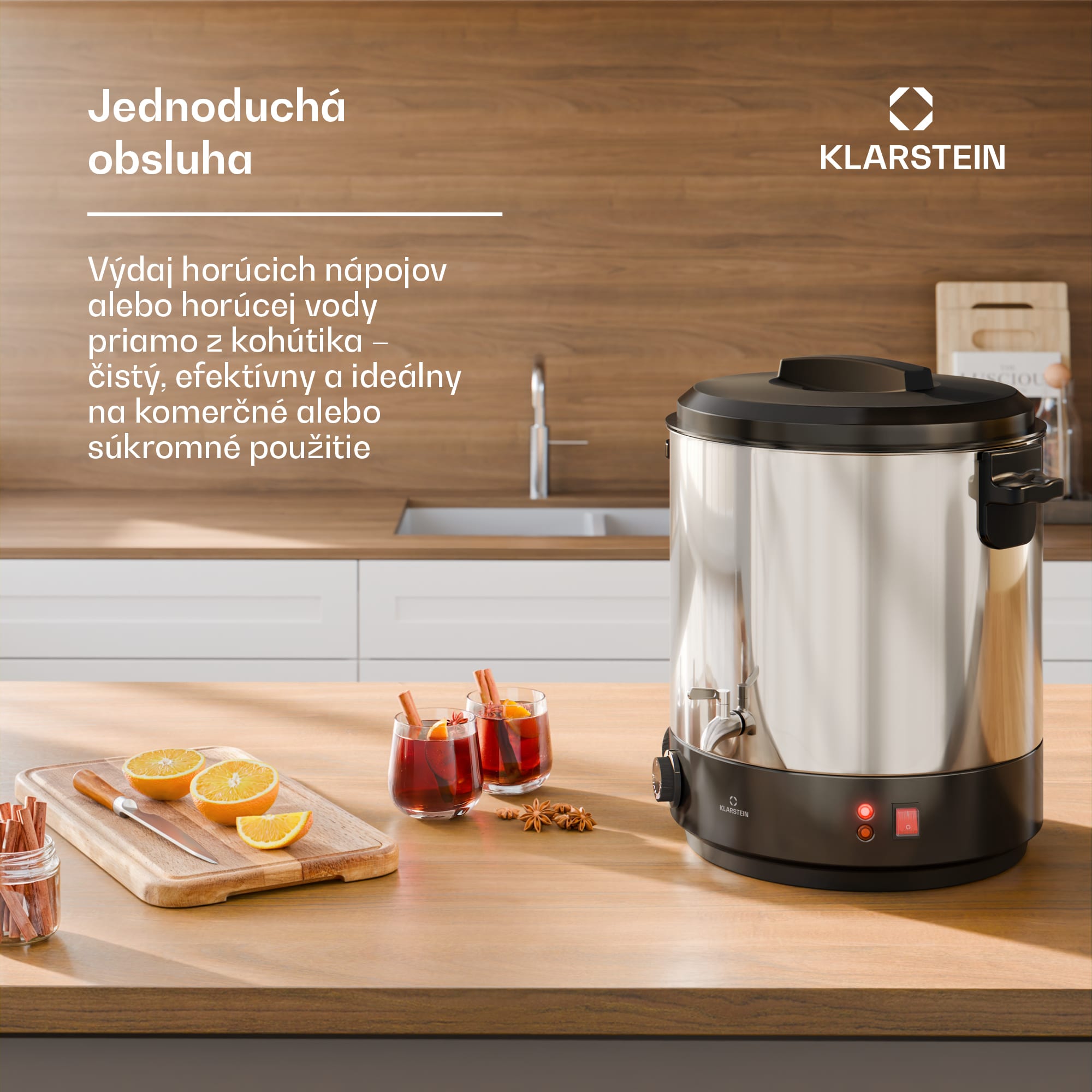 Klarstein Biggie závarací automat a dávkovač vareného vína | 25 litrov | 30 – 110 °C | 1800 W | Nehrdzavejúca oceľ – Obrázok 4