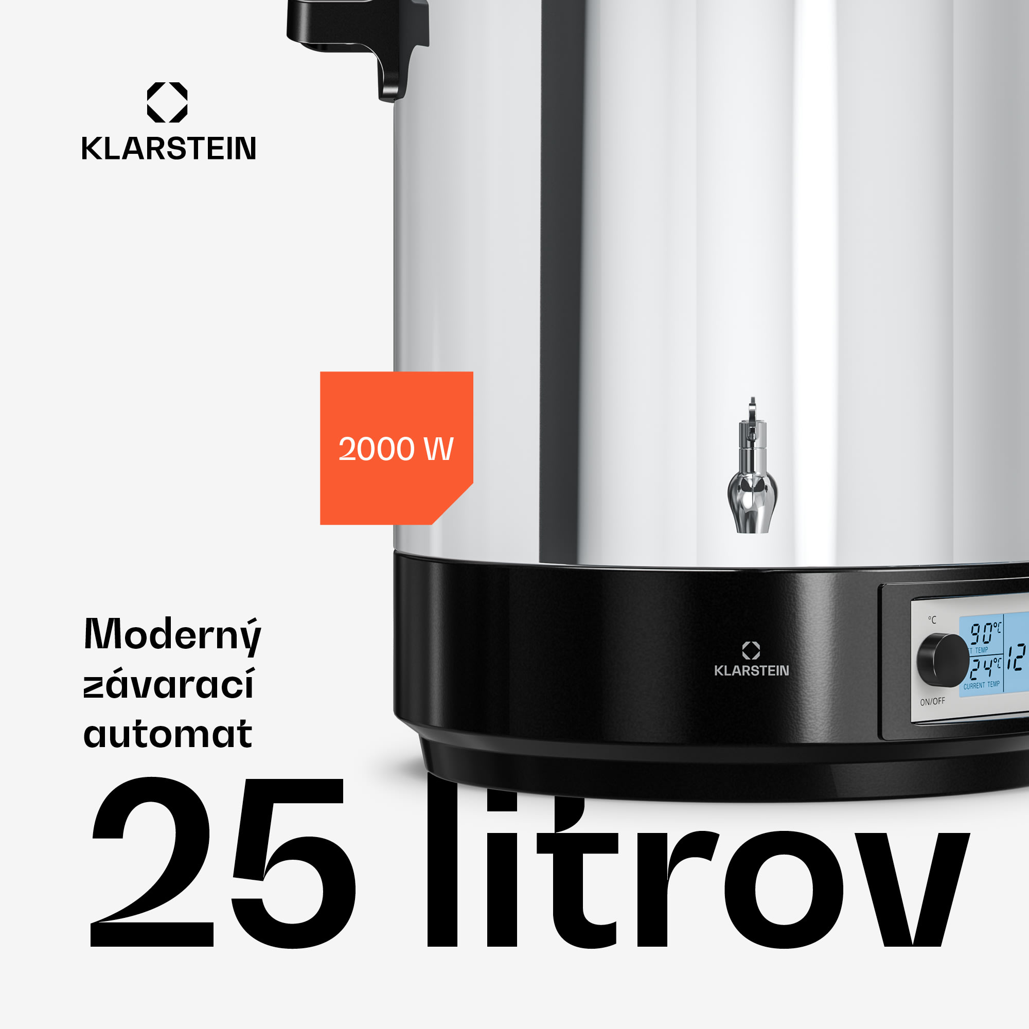Klarstein Biggie závarací automat a dávkovač vareného vína | 25 litrov | 30 – 100 °C | 2000 W | Nehrdzavejúca oceľ – Obrázok 2