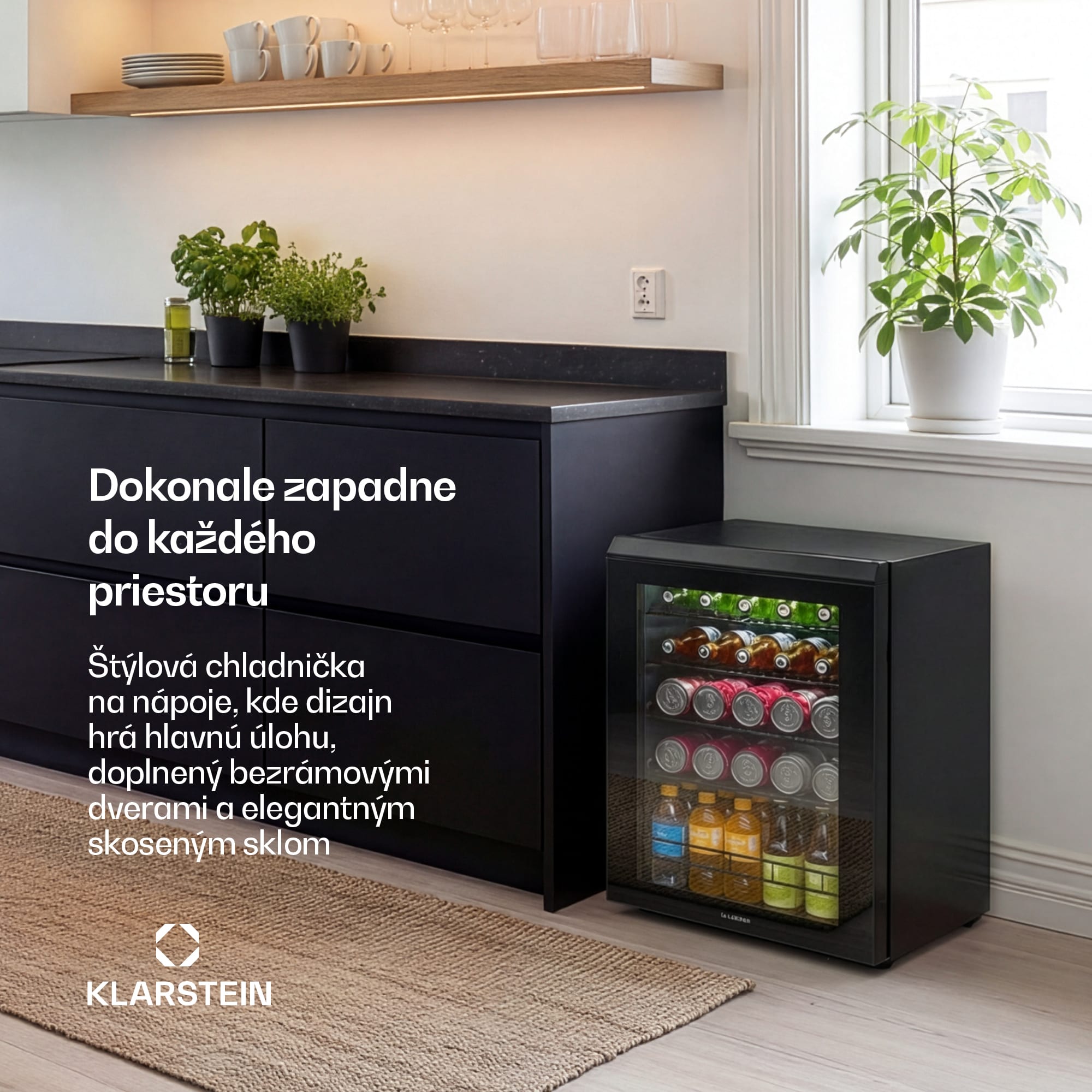 Klarstein Bevora chladnička na nápoje | 64,5 x 48 cm | LED vnútorné osvetlenie | Čierna – Obrázok 3