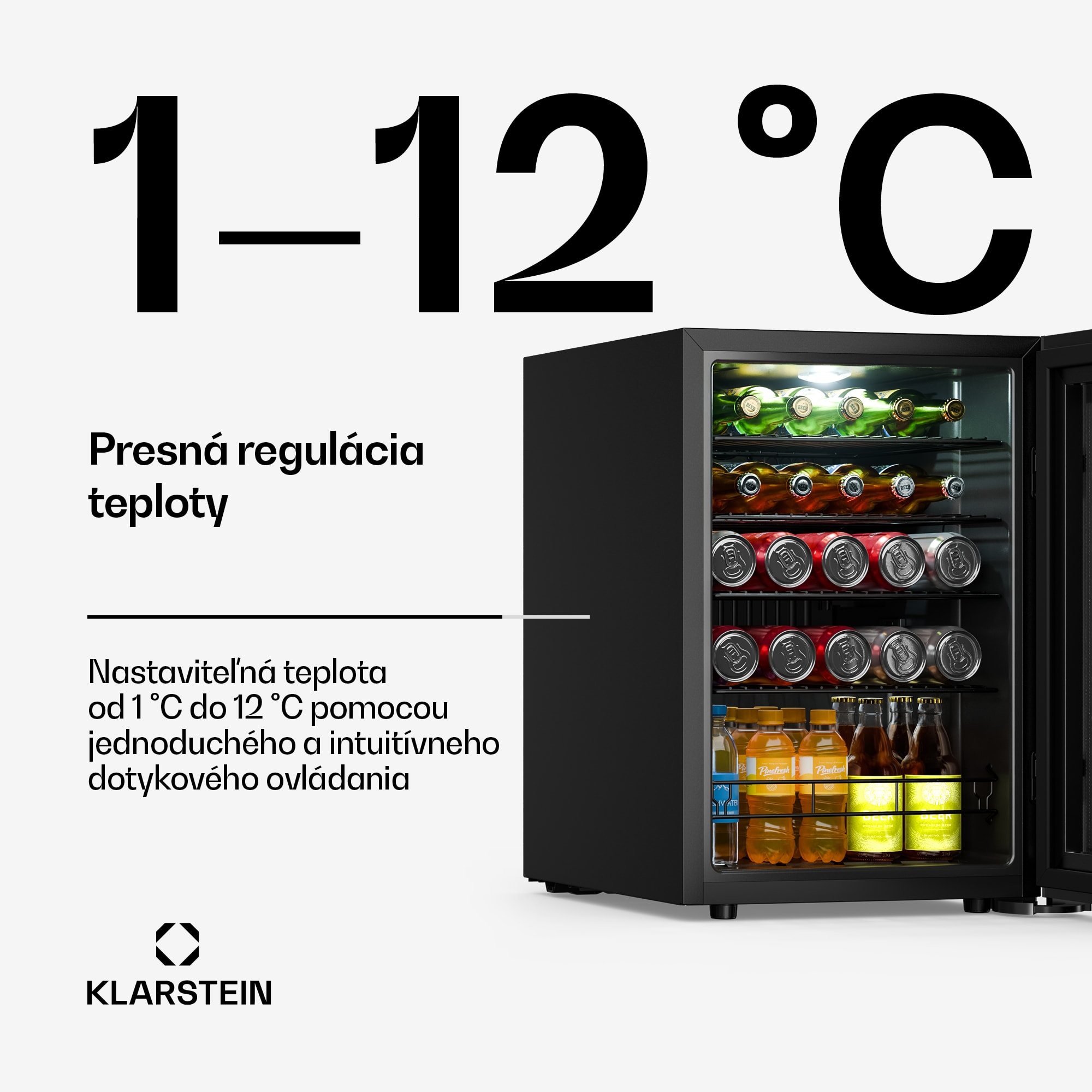 Klarstein Bevora chladnička na nápoje | 64,5 x 48 cm | LED vnútorné osvetlenie | Čierna – Obrázok 4