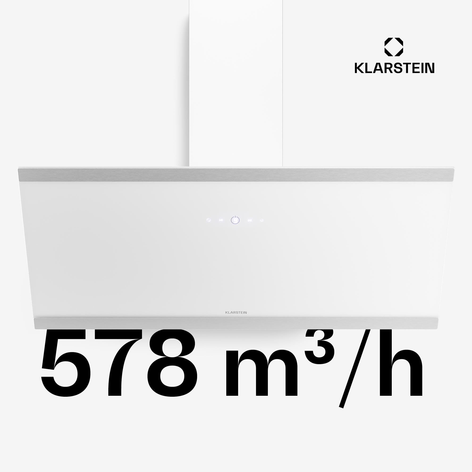 Klarstein Flashline šikmý digestor | Režimy odsávania a recirkulácie | Moderný dizajn | 578 m³/h | 90 cm – Obrázok 4