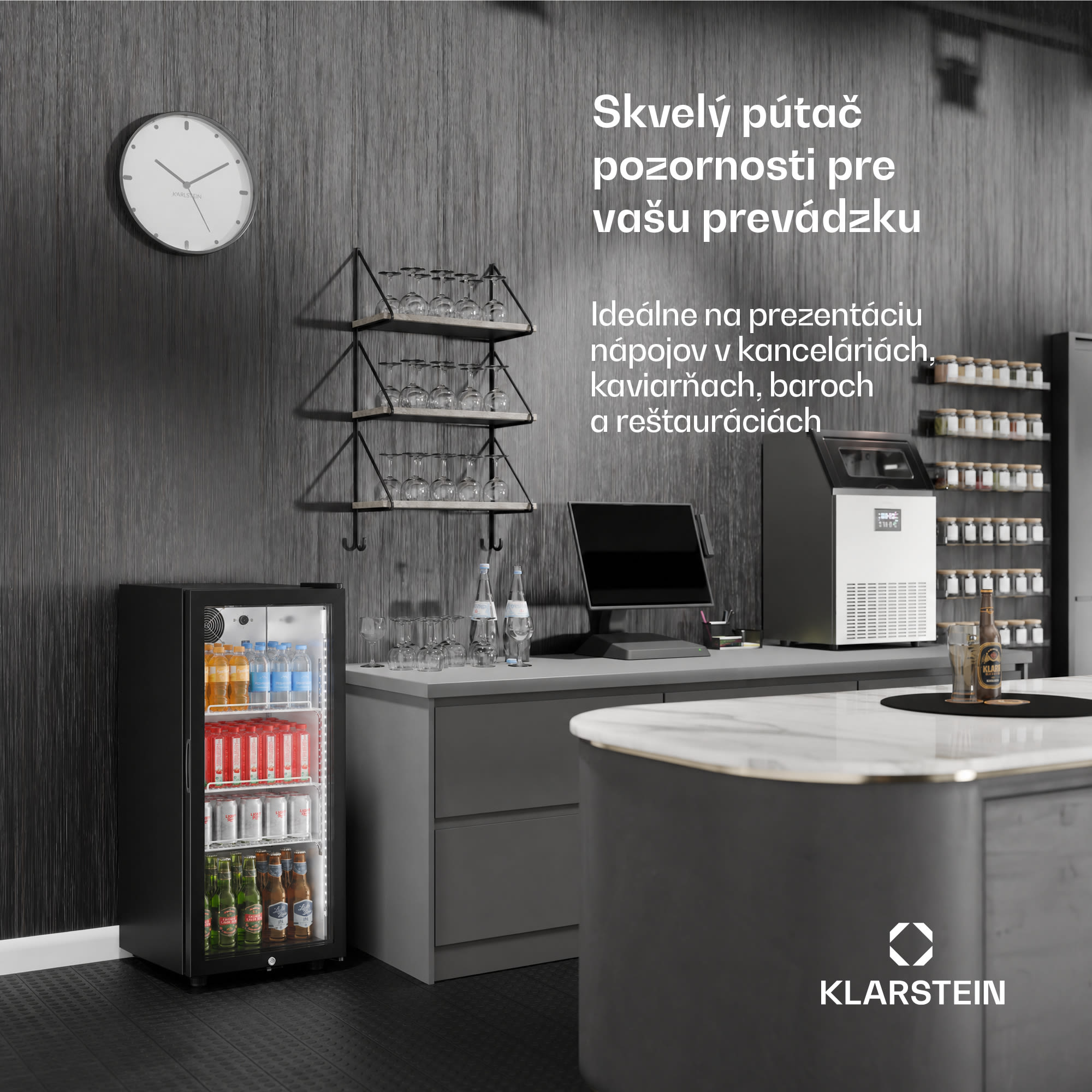 Klarstein GrandCooler gastro chladnička na nápoje | 106 x 46 cm | LED vnútorné osvetlenie | Čierna – Obrázok 5